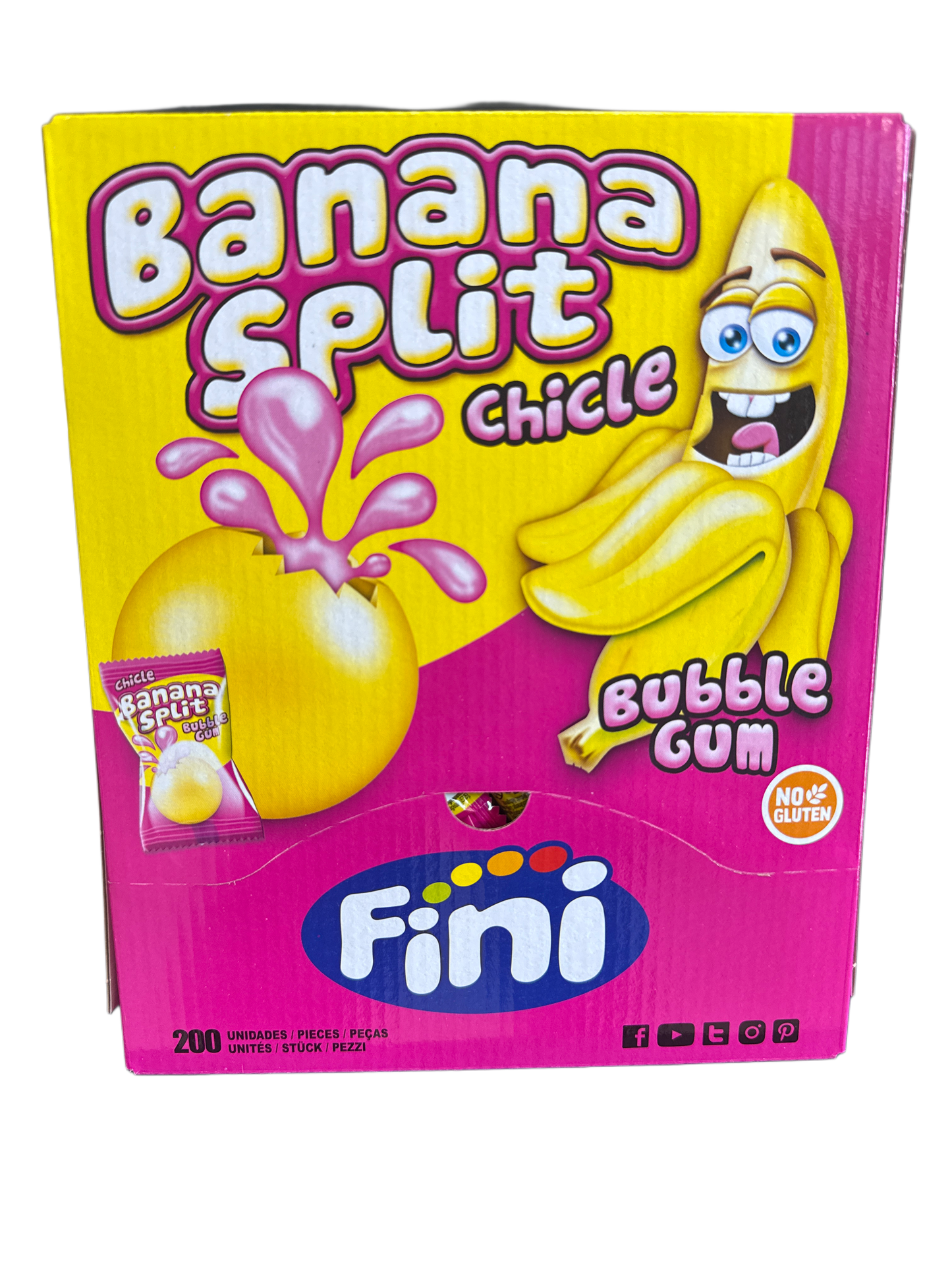 Fini Banana Split Gomma da Masticare 200 Pezzi Singolarmente Incartati - Edizione Regno Unito