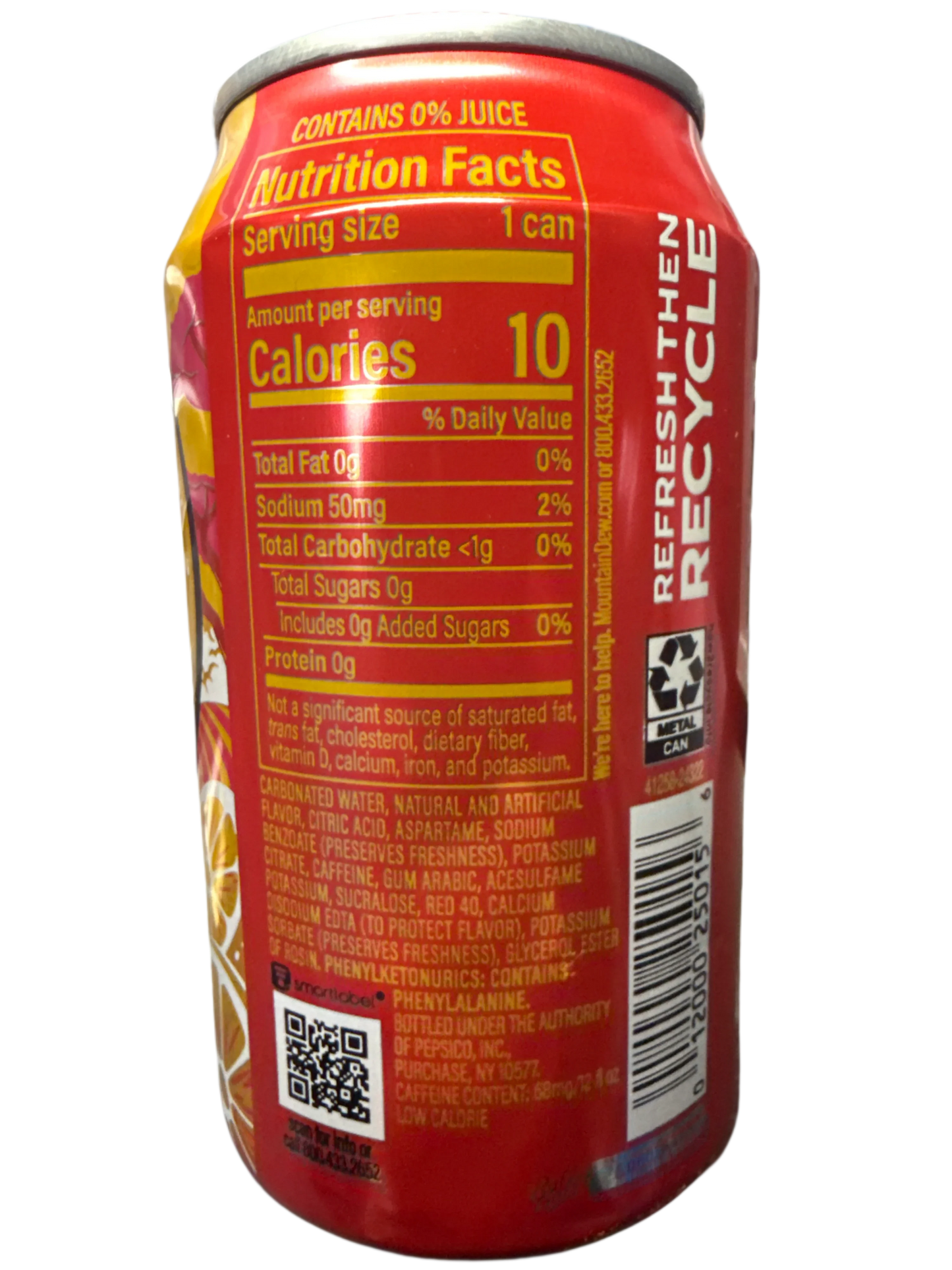 Lata Mountain Dew Trolli sabor cereza y limón 355ML - Edición EE. UU.