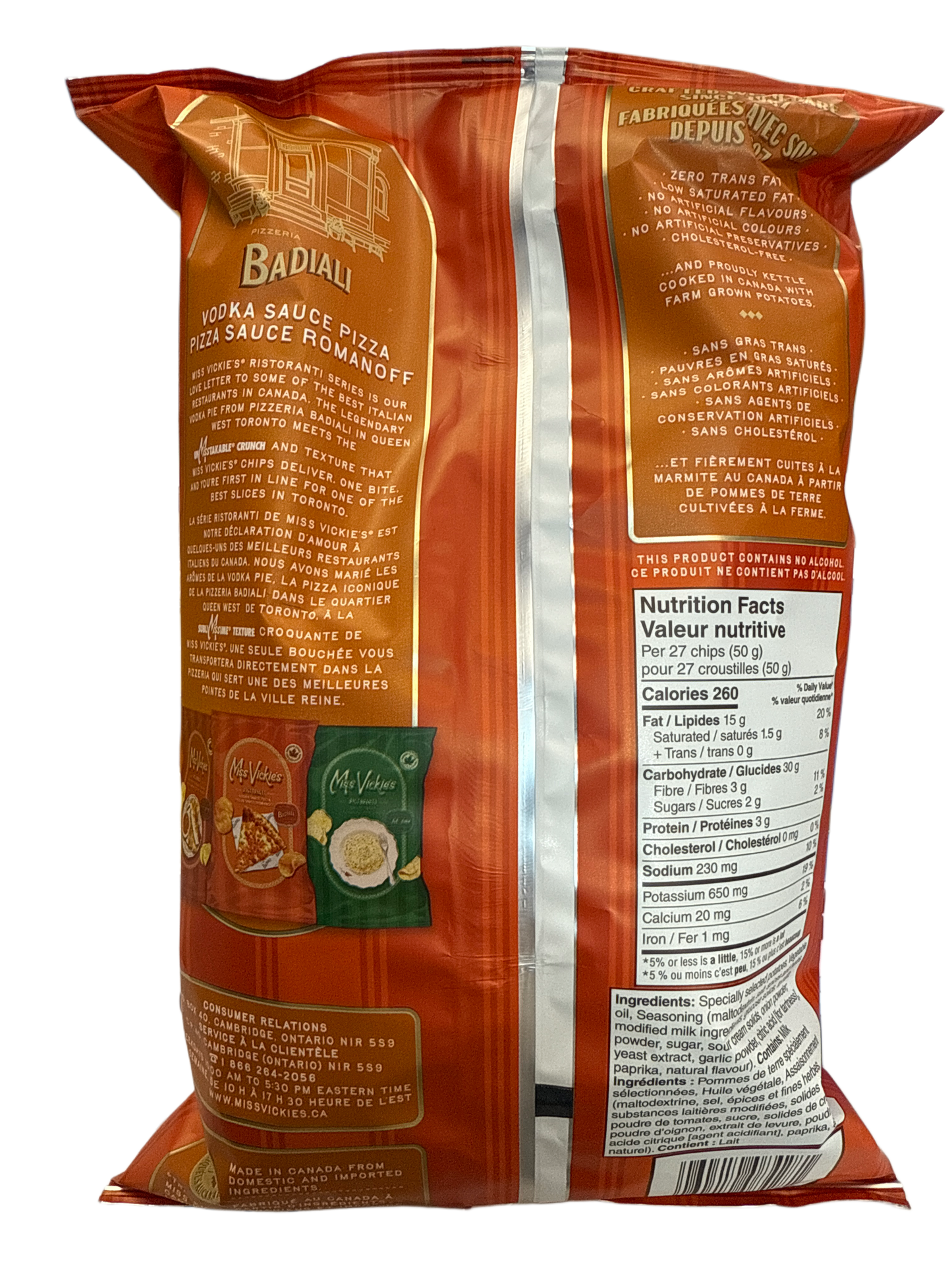 Miss Vickies Edizione Limitata Salsa alla Vodka Gusto Pizza 190G - Edizione Canadese