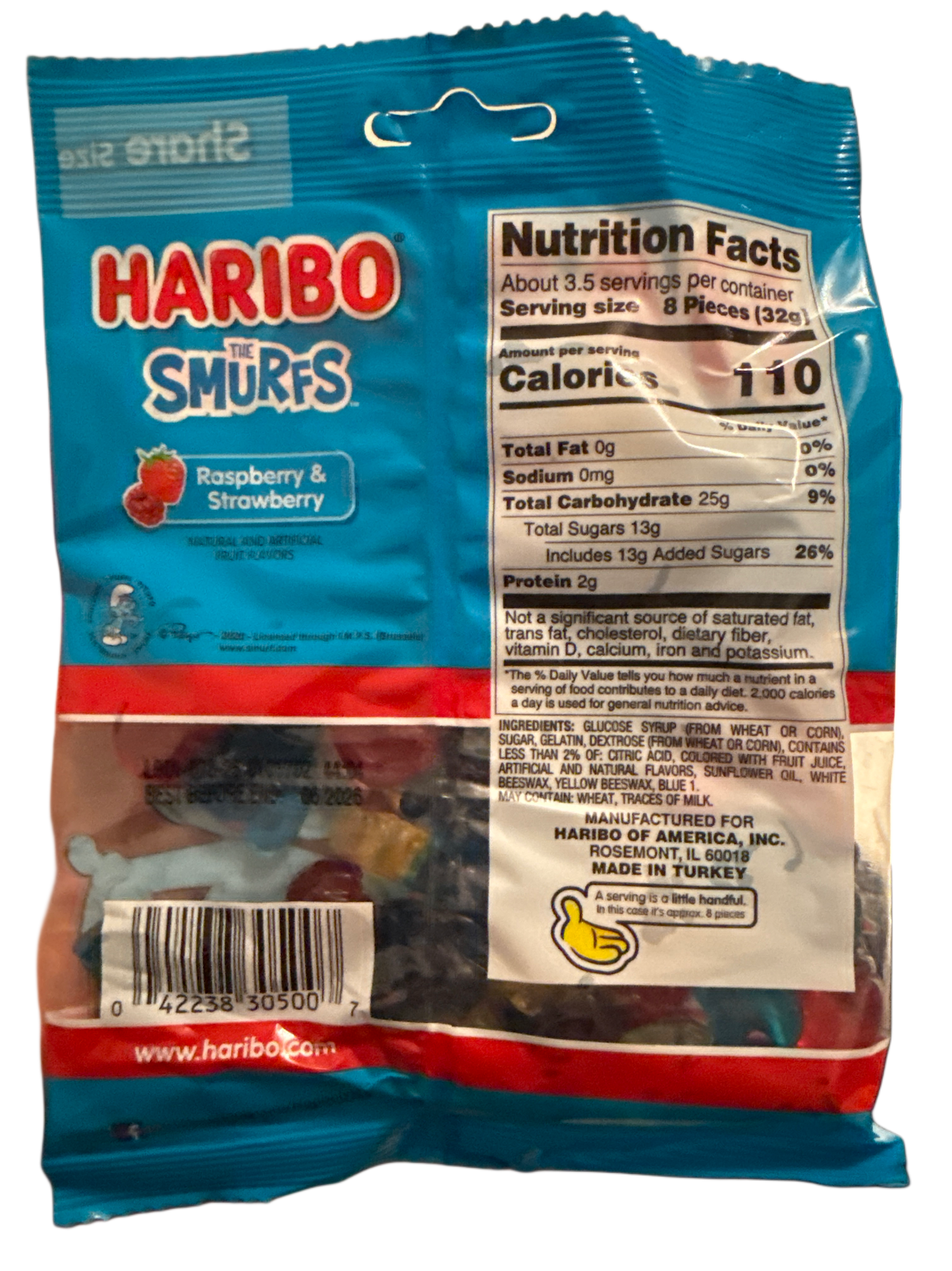 Haribo Smurfs Gummy Candy 113G - Turkey Edition