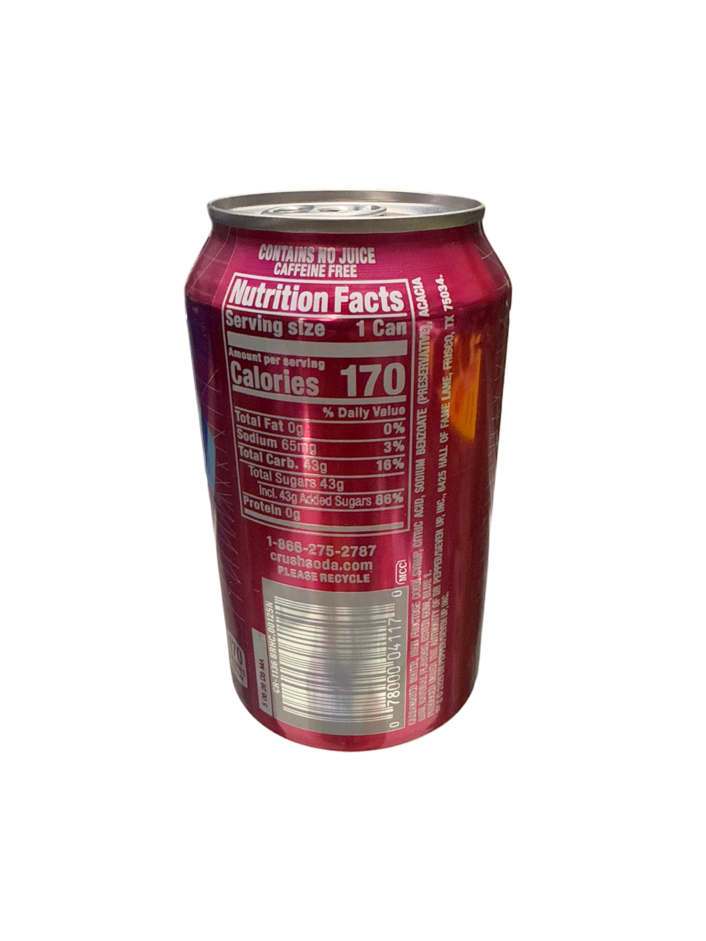 Crush Back To The 80s Electric Blue Razz 355ML - Canadian Edition