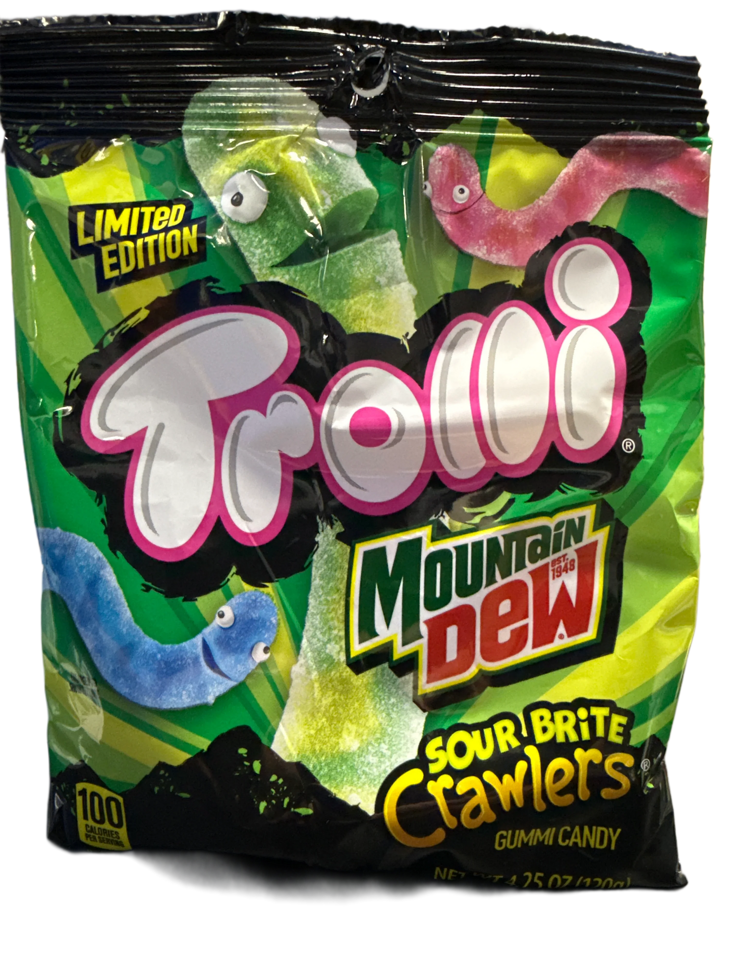 Trolli Limited Edition Mountain Dew Sour Brite Crawlers Gummi Candy 120G - U.S Edition