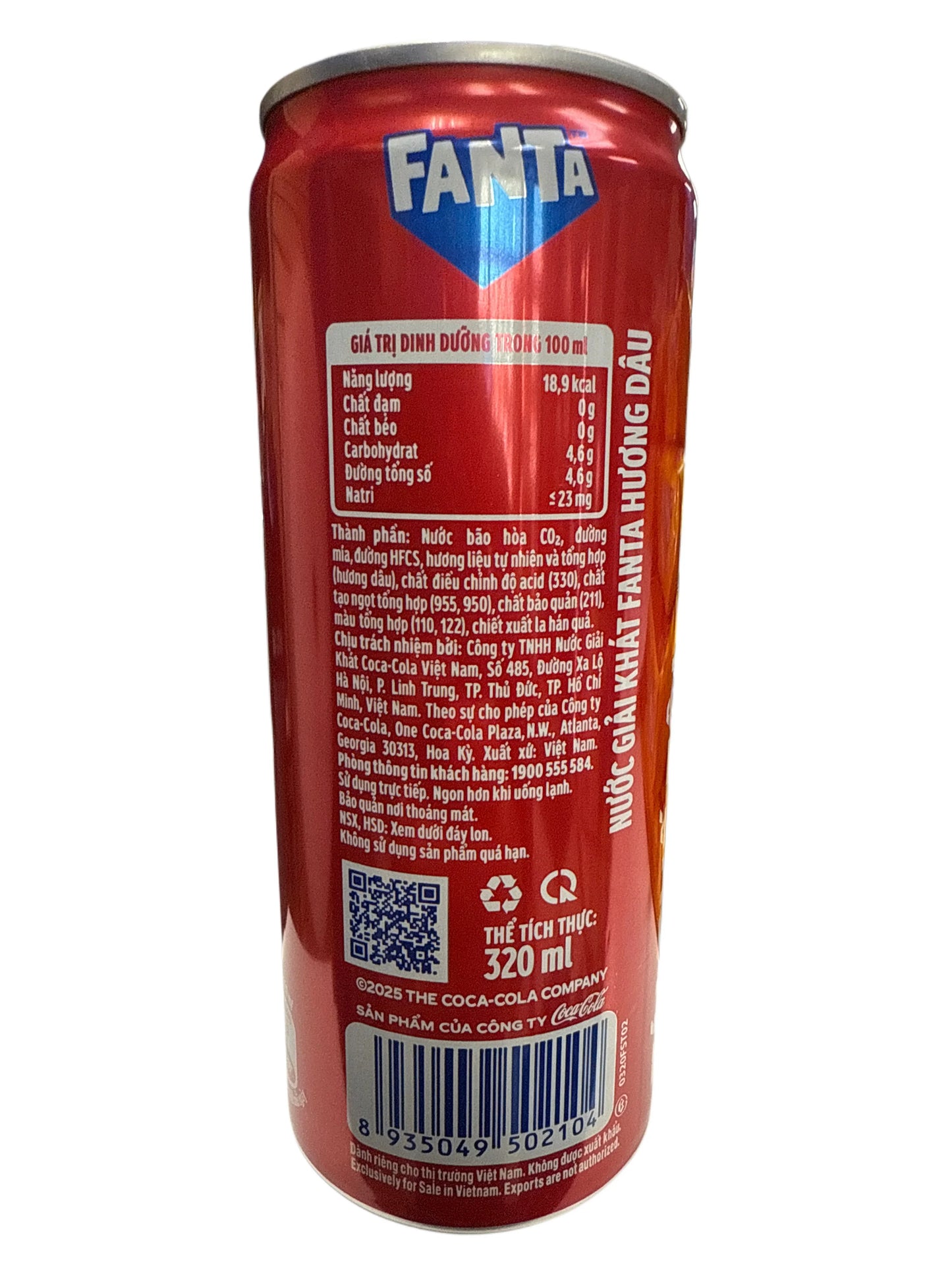 مشروب فانتا بنكهة الفراولة هوانغ داو 320 مل - إصدار فيتنامي