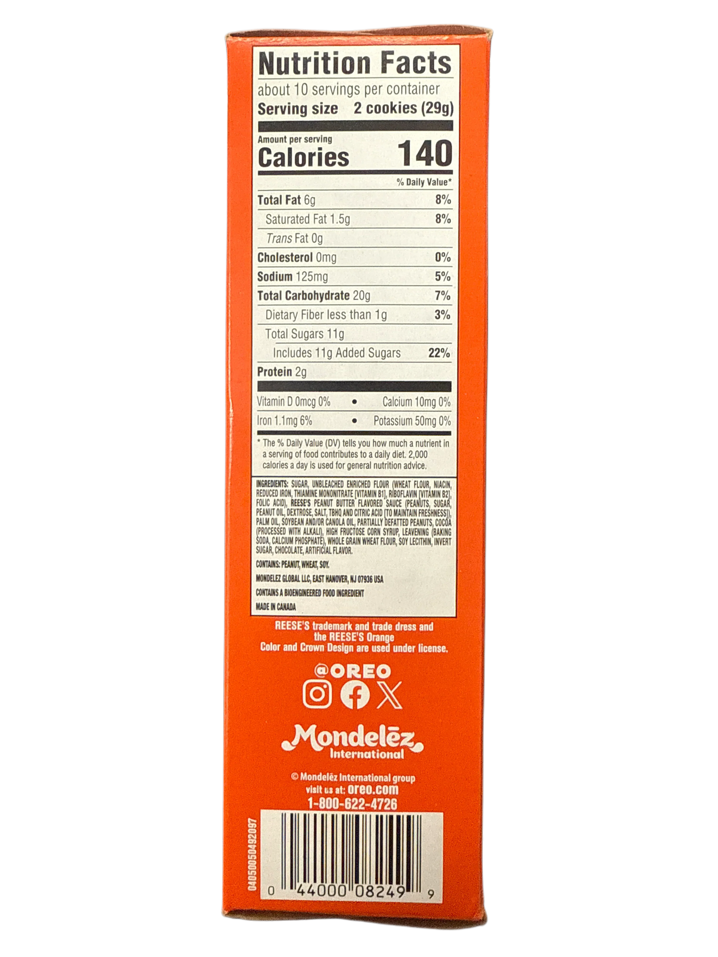 Oreo Tamaño Familiar Crema de Mantequilla de Maní Reeses con Migajas de Galleta Oreo 306G - Edición EE. UU.