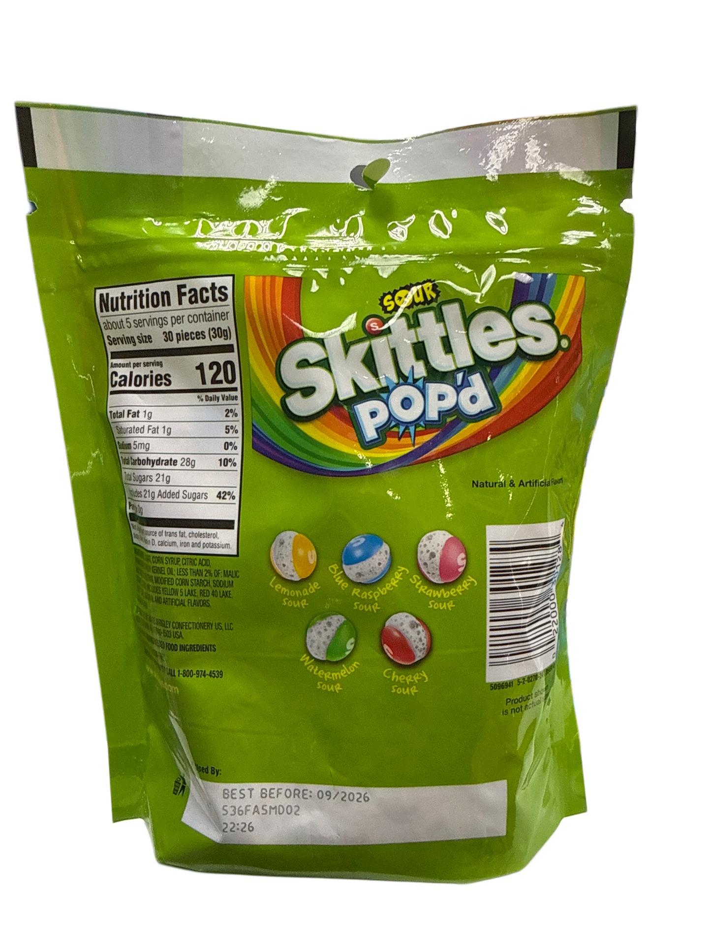 Skittles Pop'd Sour Freeze Dried Candy 155G - U.S Edition