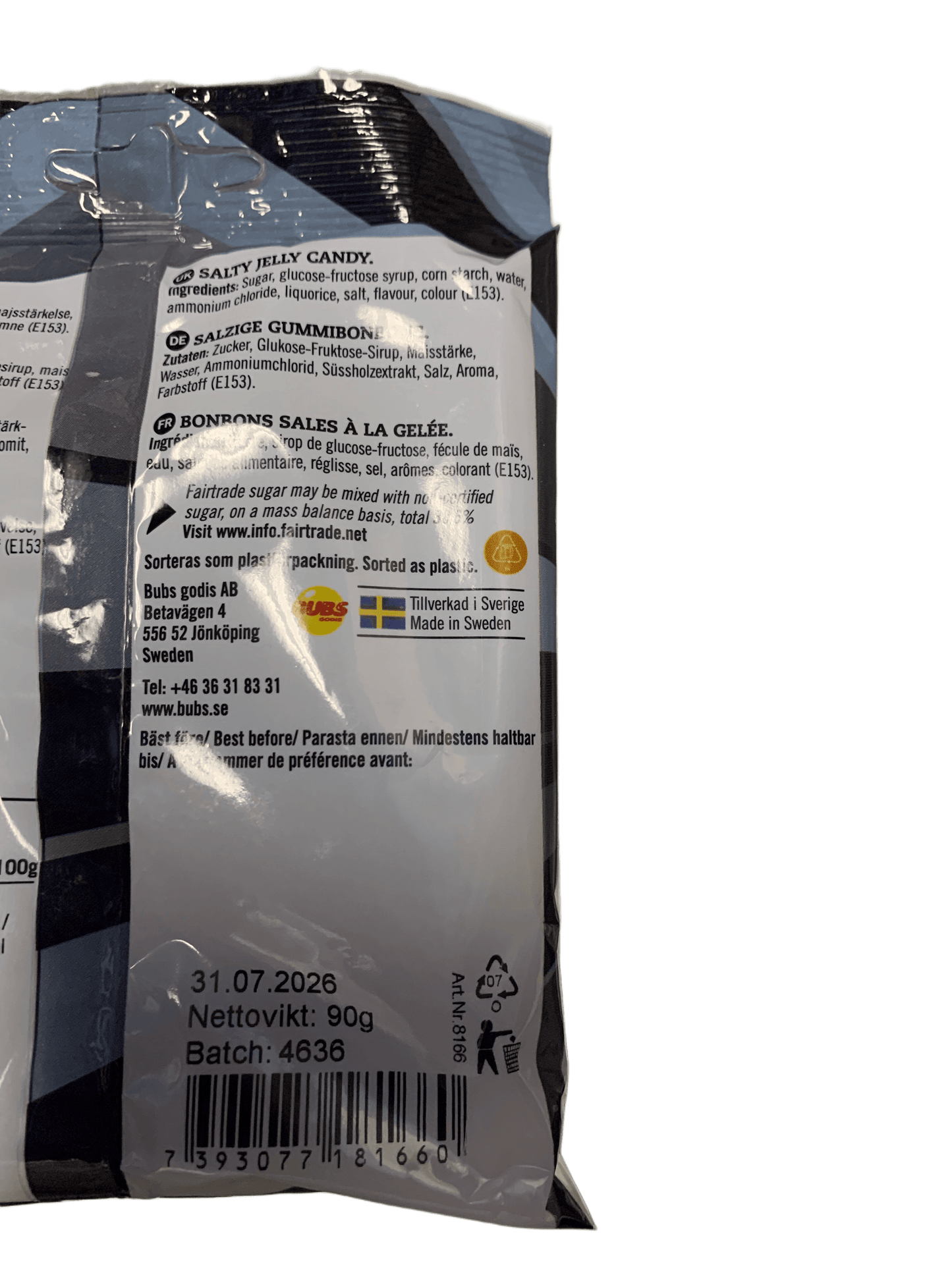 BUBS Godis Salt Skalle Candy Bag 90G - Sweden Edition
