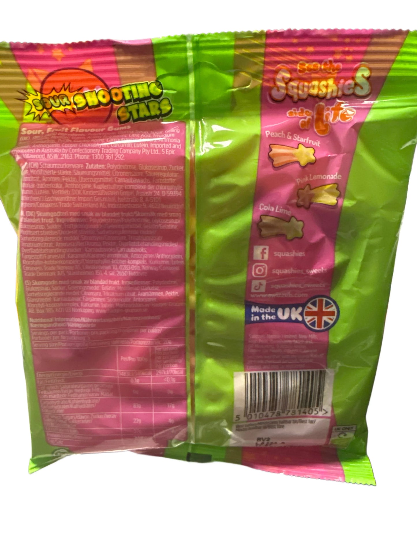 Squashies Milseáin Réaltaí Tirim Shooting 100G - Eagrán Ríocht Aontaithe