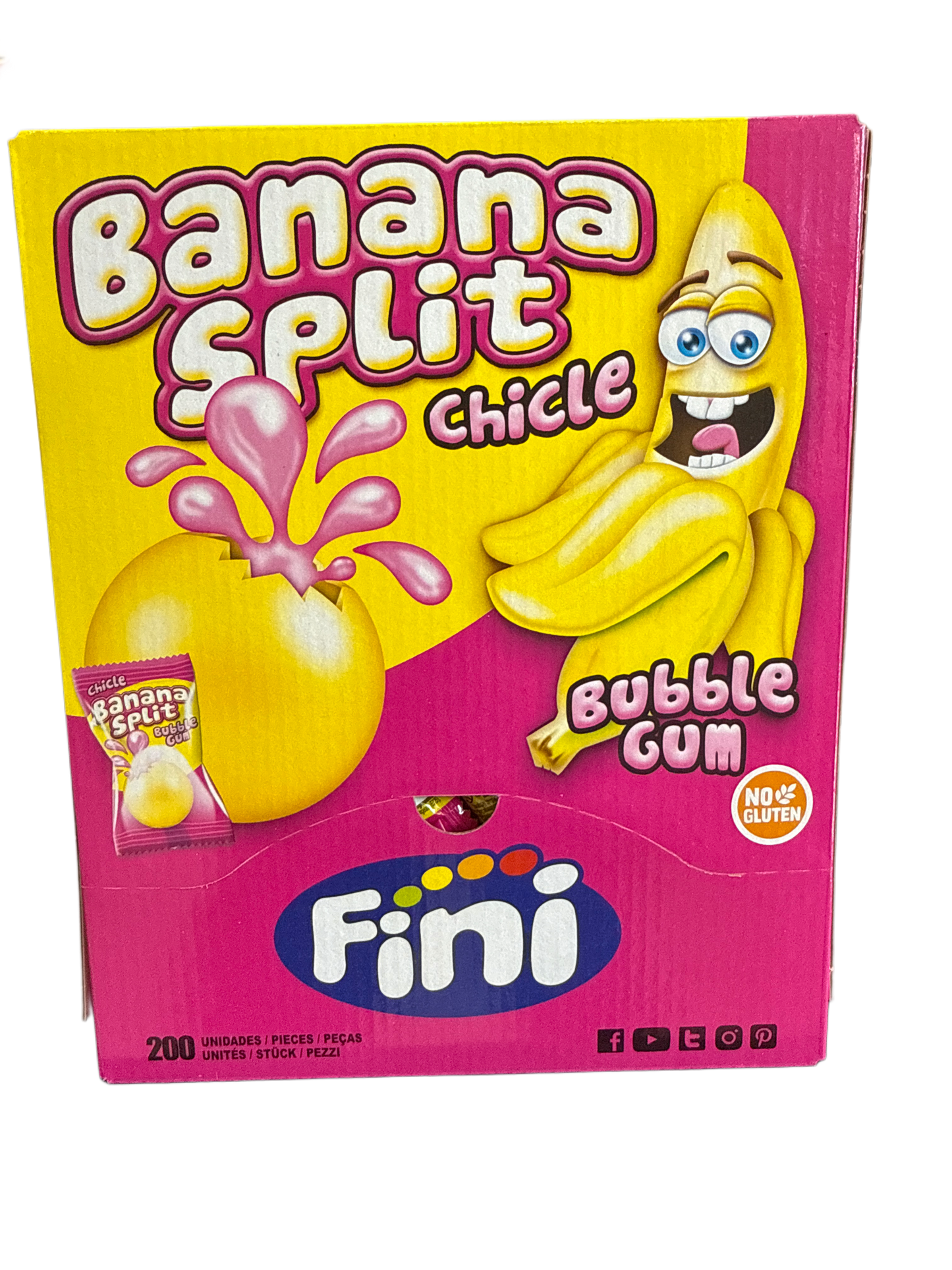 Fini Banana Split Gomma da Masticare 200 Pezzi Singolarmente Incartati - Edizione Regno Unito