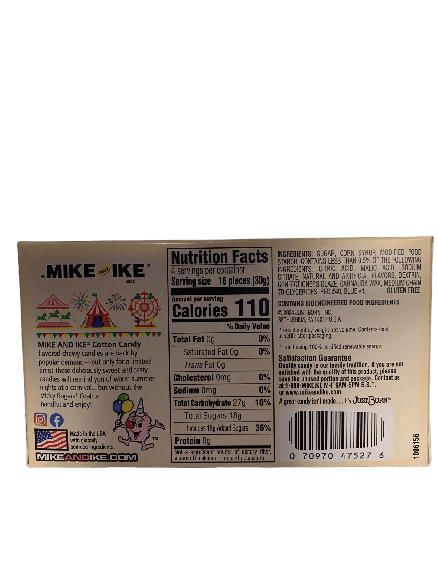 Mike and Ike Cotton Candy - 3 OZ