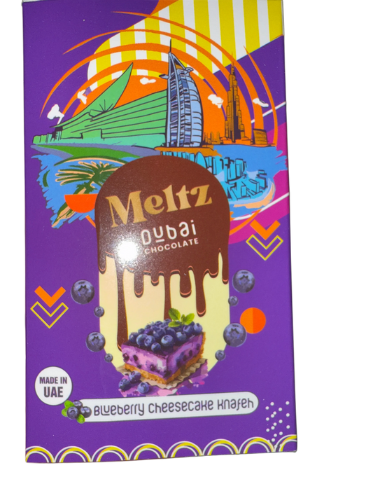 Meltz Dubai Chocolate Blueberry Cheesecake Knafeh Flavour 75G - Dubai Edition