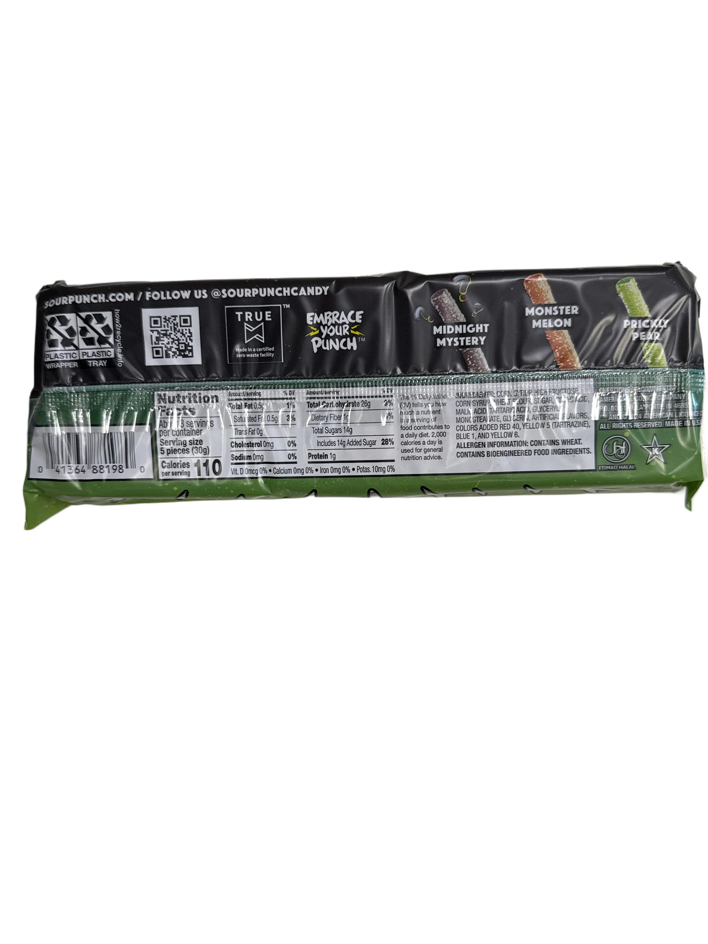 Sour Punch Halloween Frankenstraws Caramelo en Cuerda 91G - Edición EE.UU.