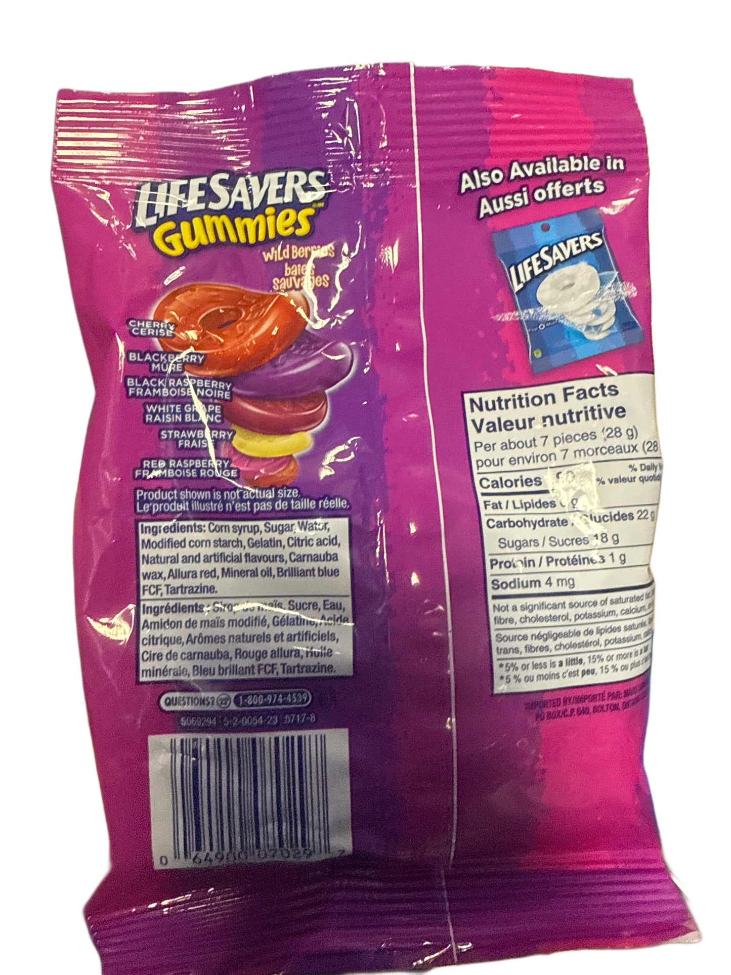 Bonbons gélifiés Life Savers Baies Sauvages 180G - Édition Canadienne