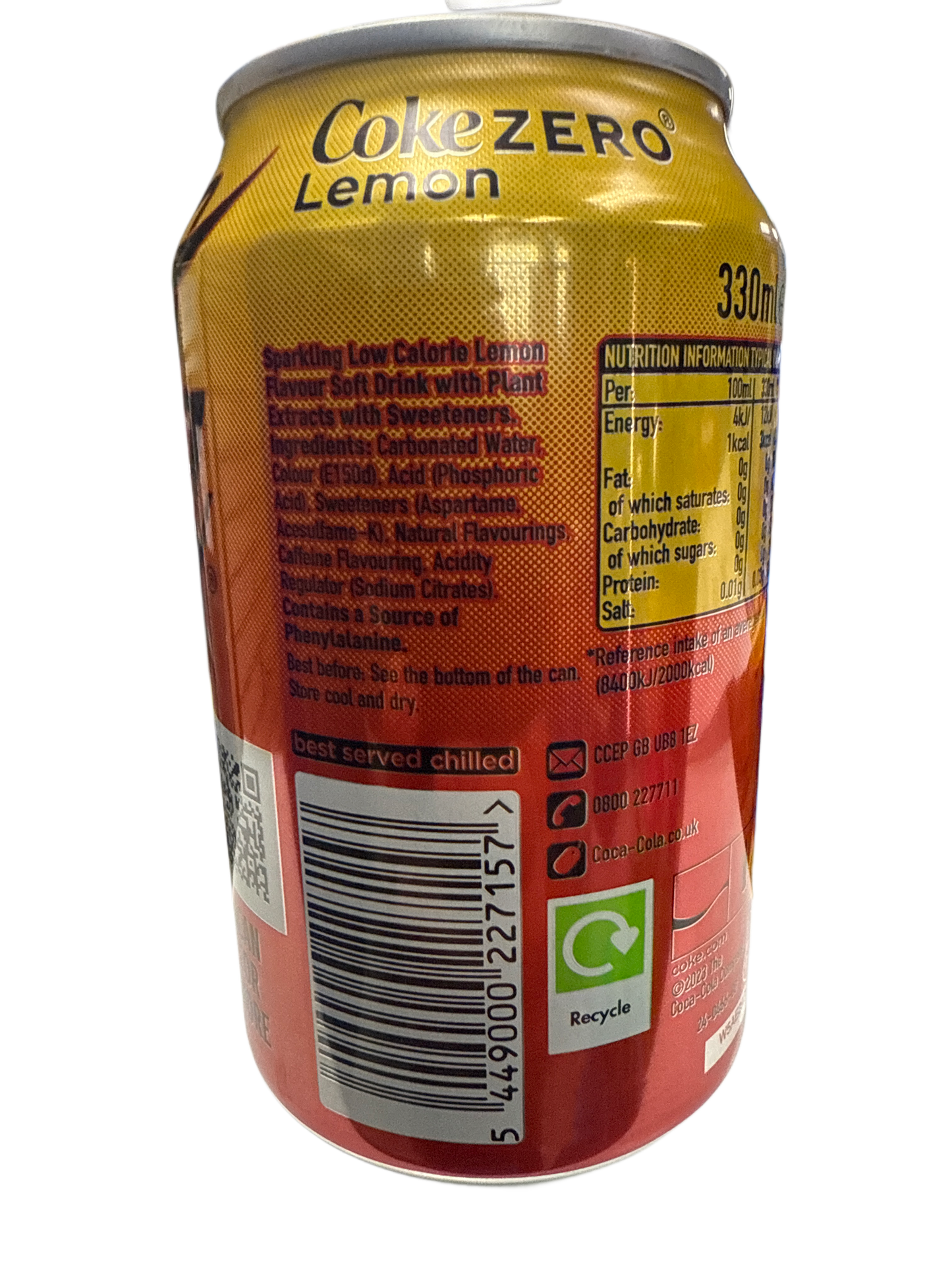 Coca Cola Zero Sugar Lemon Flavour 330ML - U.K Edition