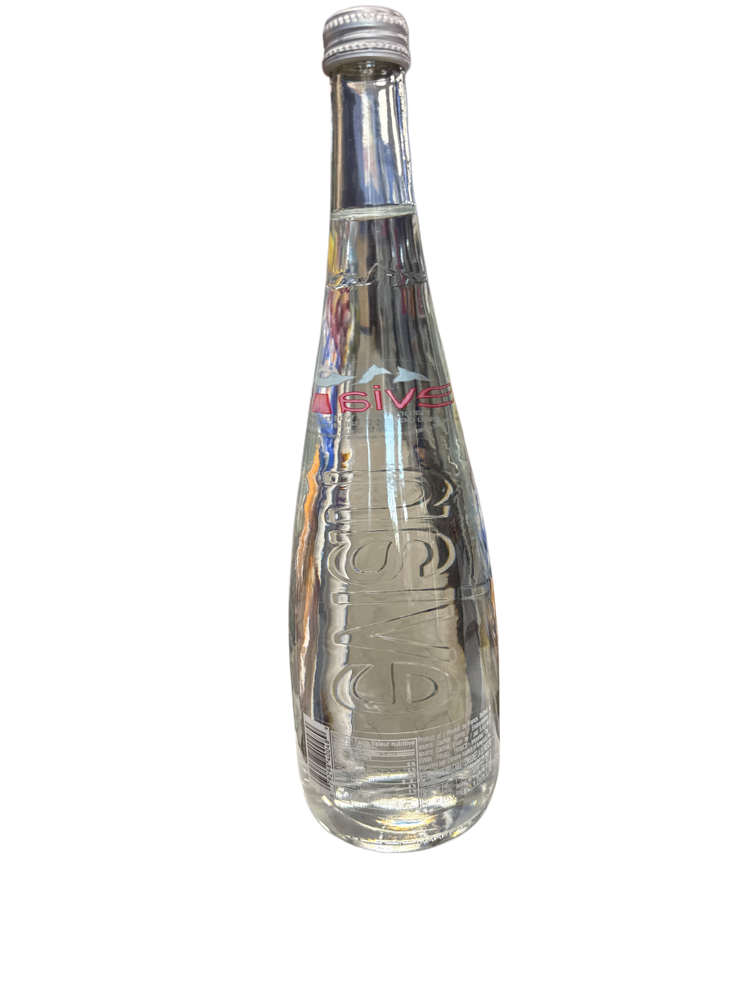 Evian Natural Spring Water Glass Bottle 750ML - French Edition