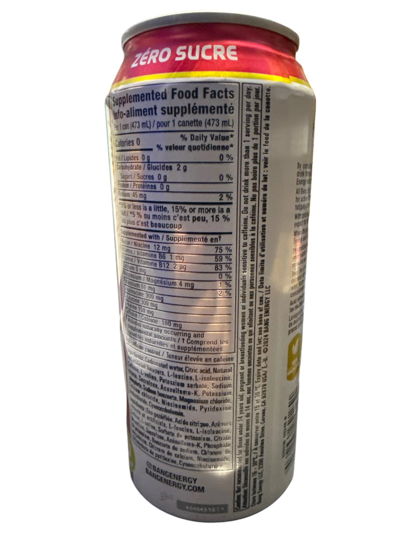 Bang Zero Sugar Black Cherry Vanilla Energy Drink 473ML - U.S Edition