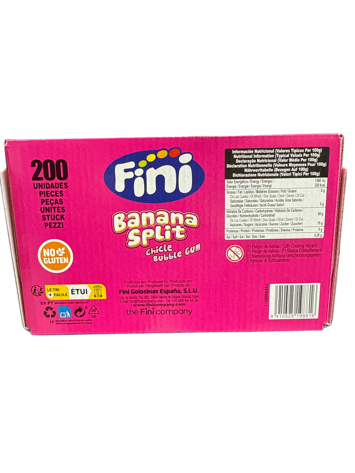 Fini Banana Split Gomma da Masticare 200 Pezzi Singolarmente Incartati - Edizione Regno Unito