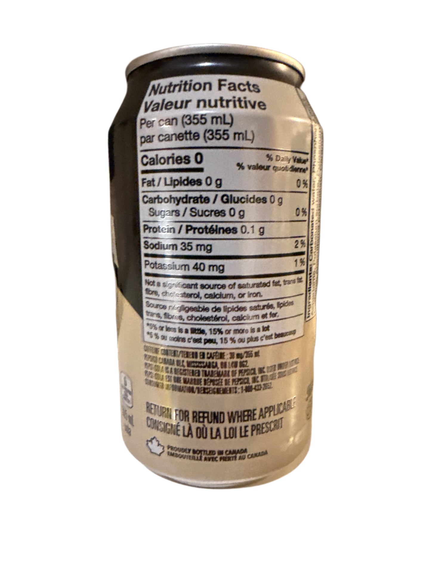 Pepsi Zero Sugar Cream Soda Can 355ML - Canadian Edition