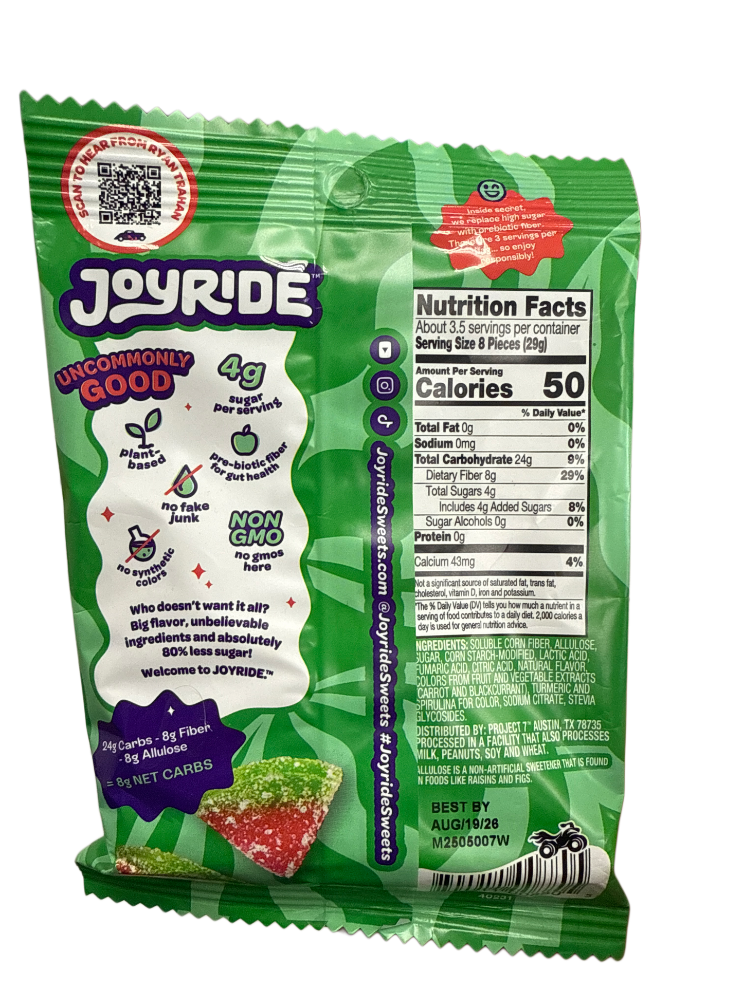JOYRIDE Uncommon Candy Sour Watermelon Wedges 3.5OZ - U.S Edition