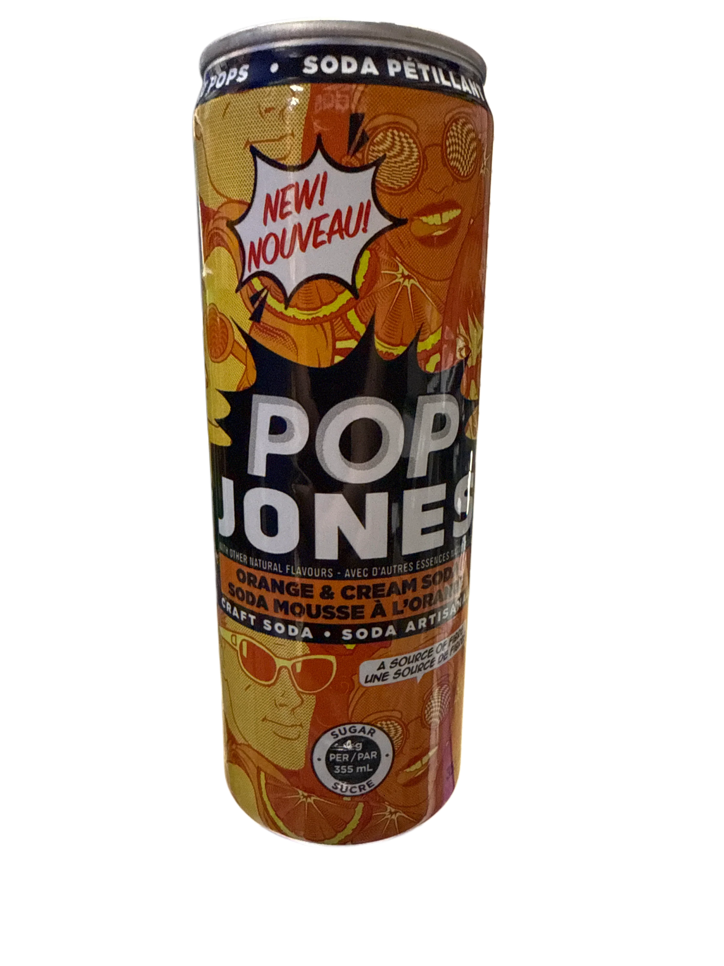 Pop Jones Präbiotische Orangen- und Sahnelimonade 355ML - Kanadische Ausgabe