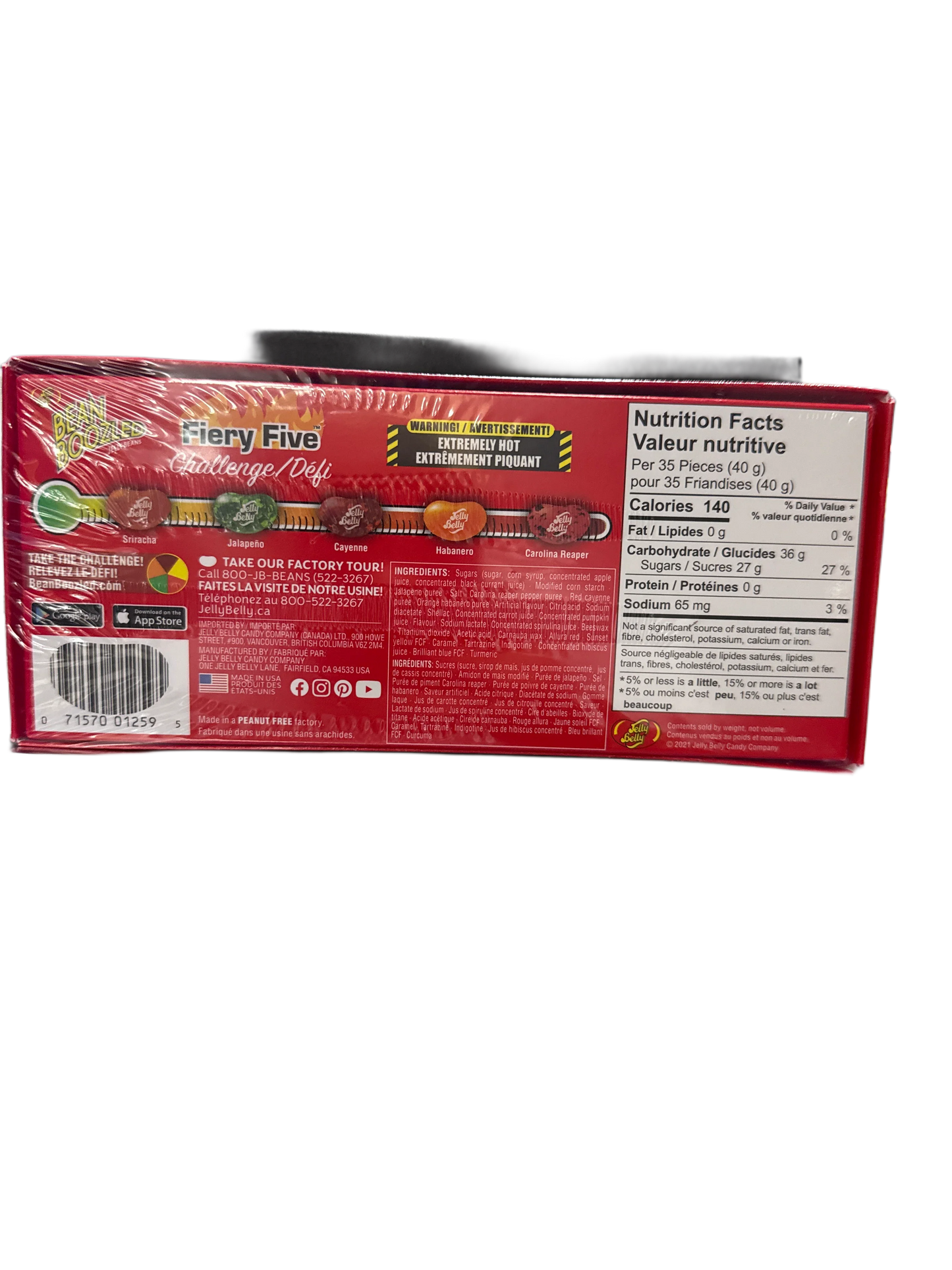 Jelly Belly Bean Boozled Desafío Cinco Picantes Juego de Frijoles de Teatro Caja 100G - Edición EE. UU.