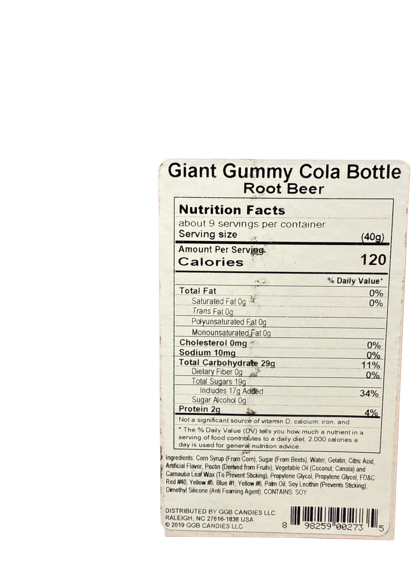 Giant Root Beer Flavoured Gummy Cola Bottle 360G - U.S Edition