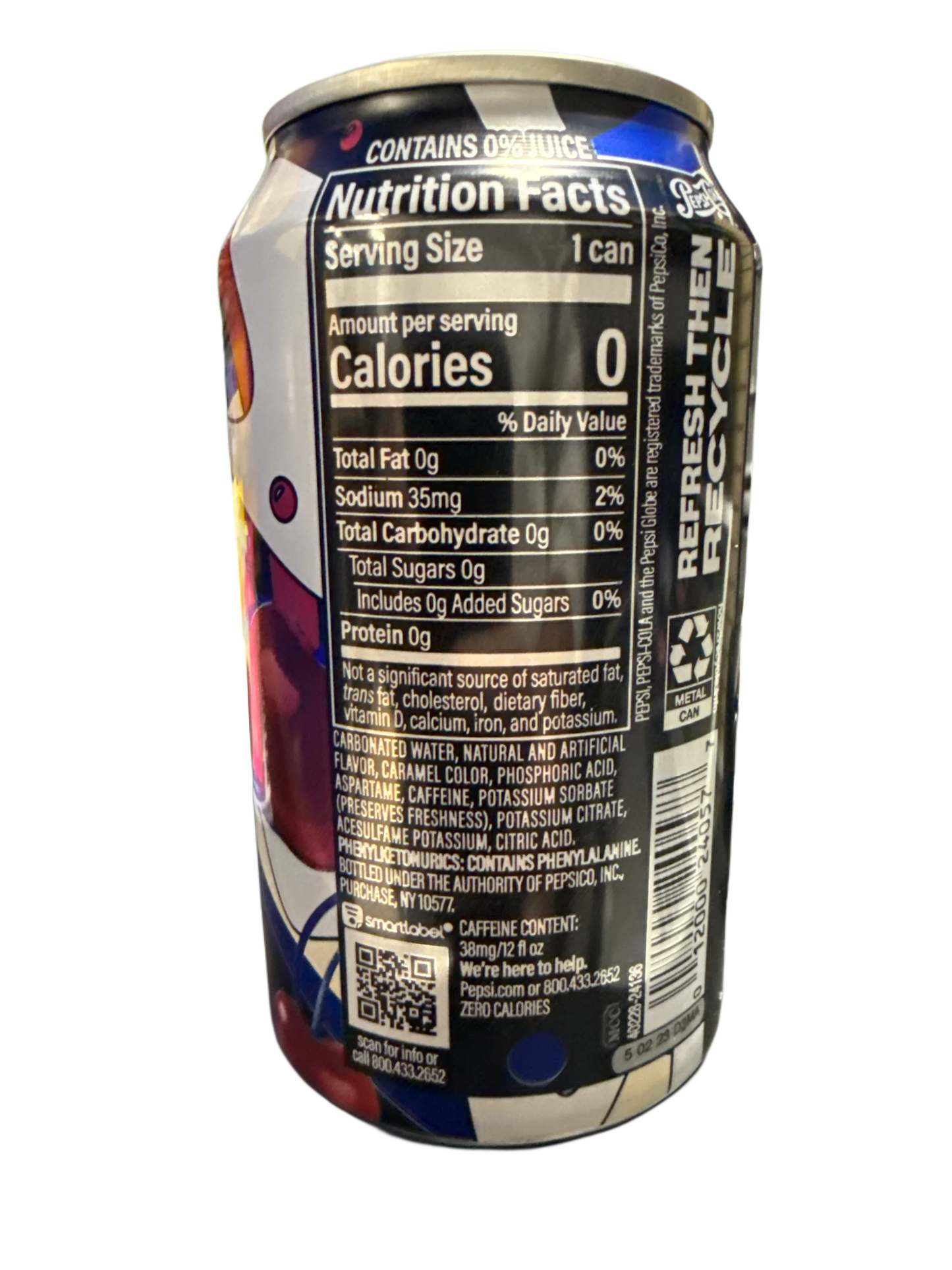 Pepsi Zero Azúcar Cereza Silvestre y Crema 355ML - Edición Reino Unido