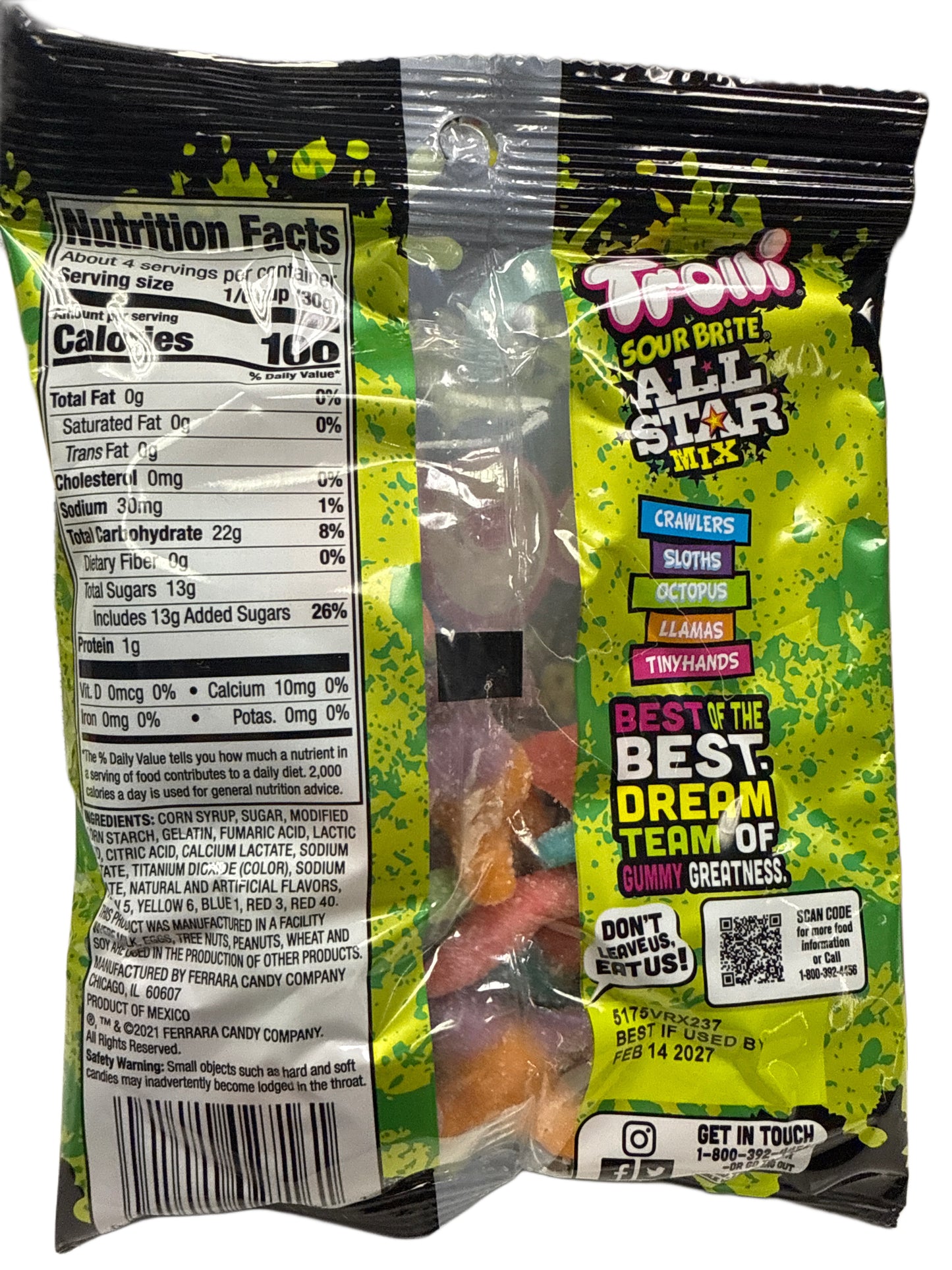 Trolli Sour Brite All Star Mix Gummies 120G - U.S Edition