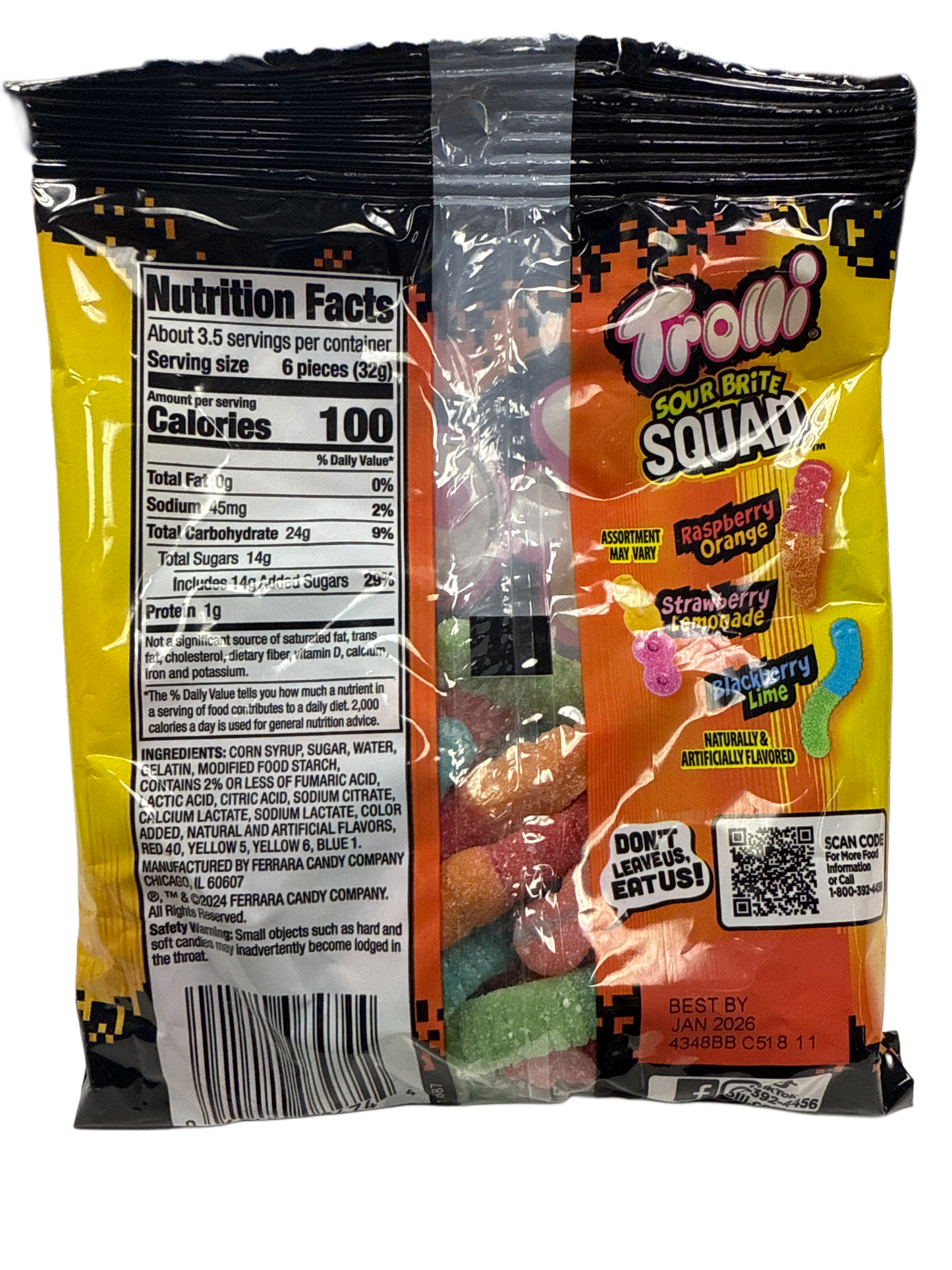 Trolli Sour Brite Squad Gummy Worms 120G - U.S Edition