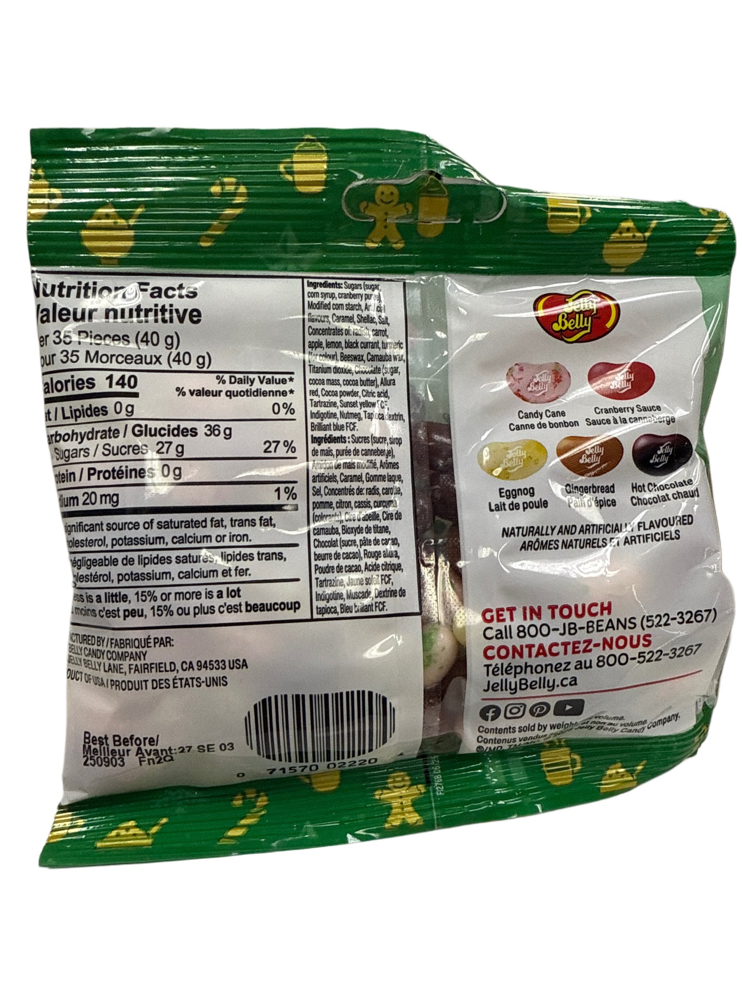 Jelly Belly Limited Edition Christmas Holiday Favourites Candy 100G - U.S Edition