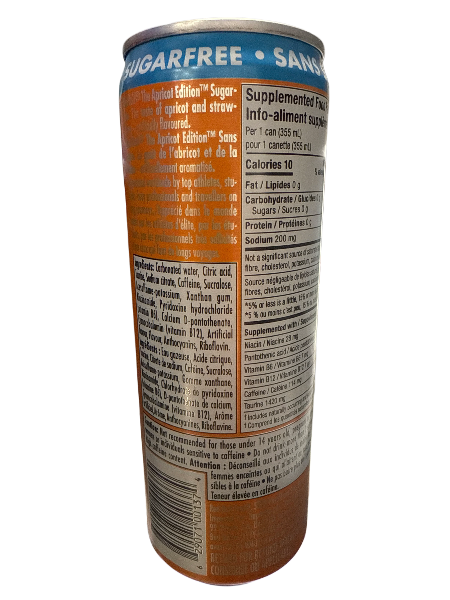 Red Bull Sugar Free Apricot Strawberry Flavour 355ML - Canadian Edition