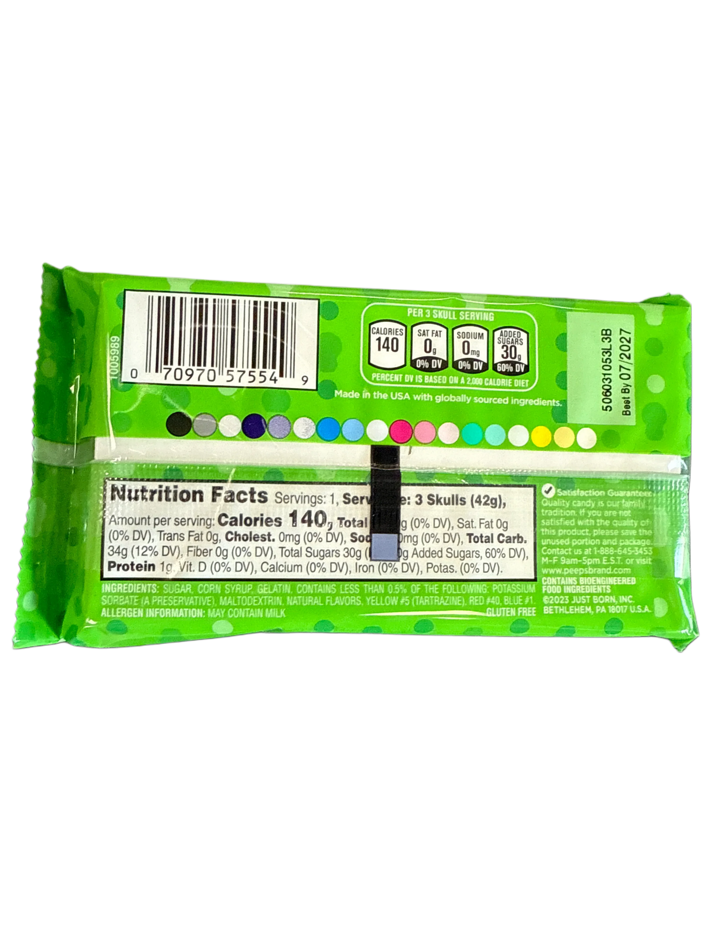 Paquete de tres calaveras de malvavisco Peeps para Halloween 42G - Edición EE. UU.