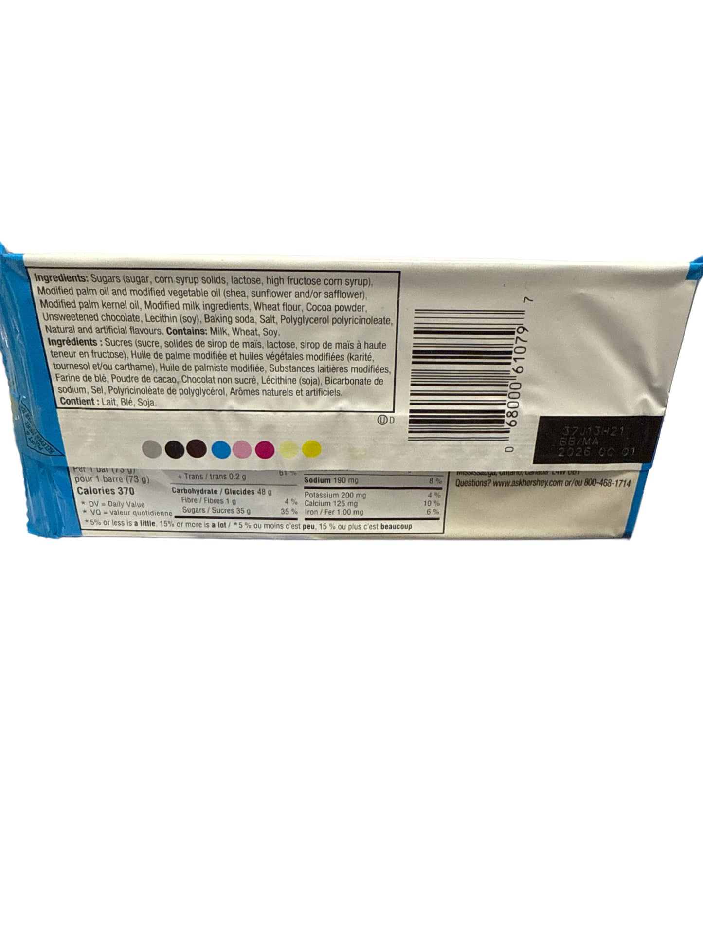 Hershey's King Size Cookies N Crème Chocolat 73G - Édition Canadienne