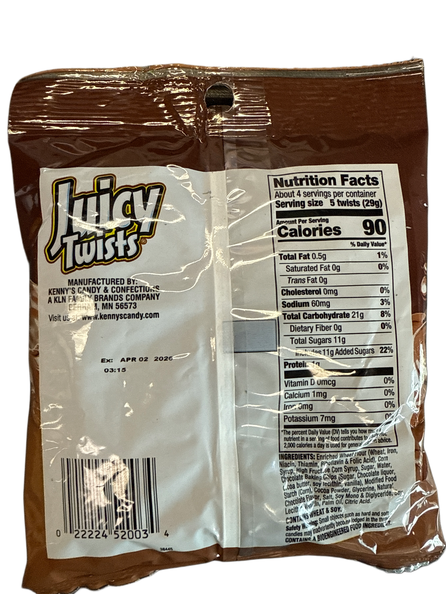 Juicy Twists Chocolate Flavoured Candy Twists 113G - U.S Edition
