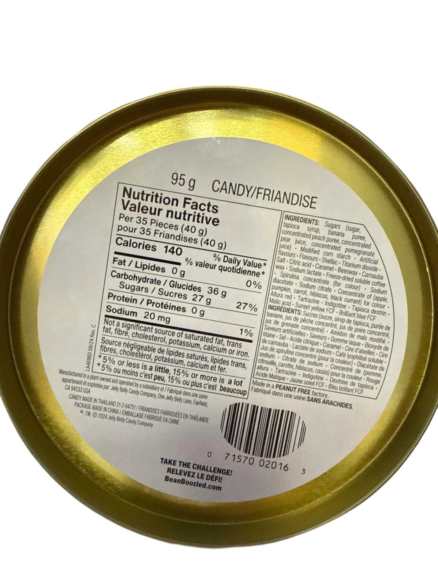 Jelly Belly Bean Boozled Jelly Bean Round Tin Game 100G - U.S Edition