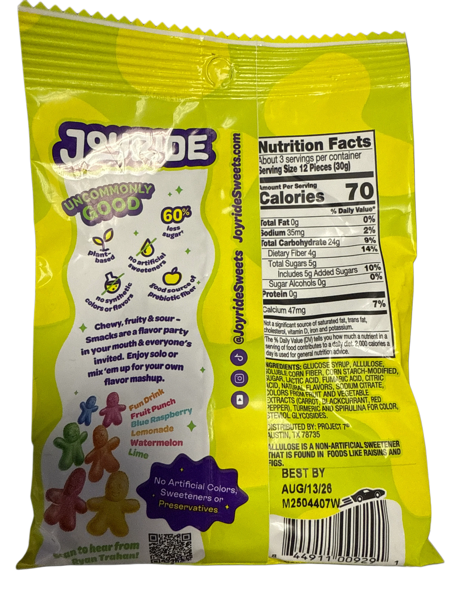 JOYRIDE Uncommon Candy Sour Smacks 99G - U.S Edition