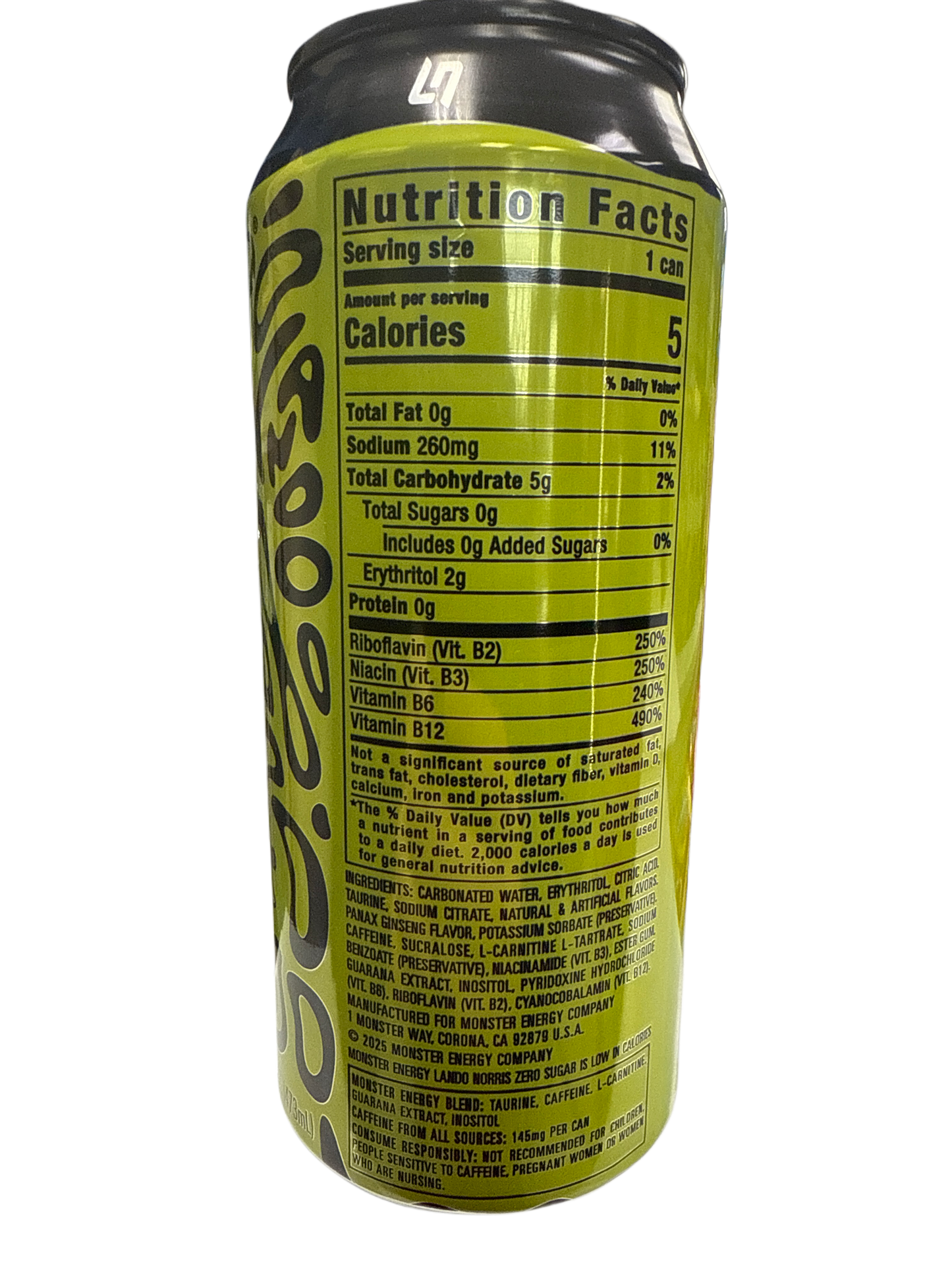 Monster Zero Sugar Lando Norris Energy Drink 473ML - U.S Edition