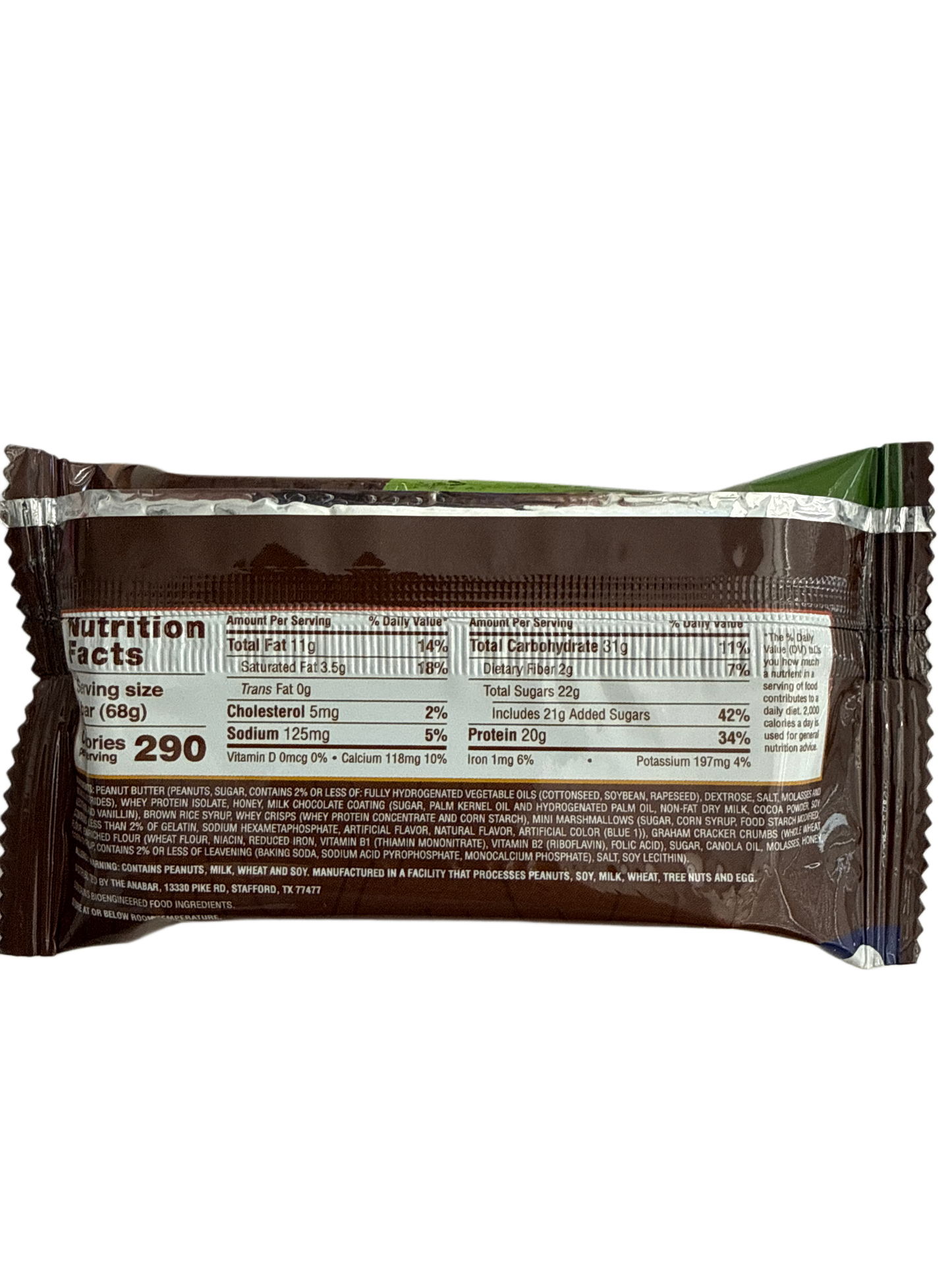 Anabar Milk Chocolate Campfire S'mores Flavour protein Bar 68G - U.S Edition