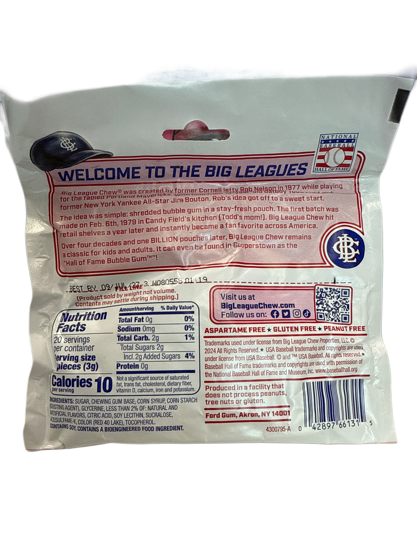 Big League Chew Punch Out Pink Lemonade 60G - U.S Edition