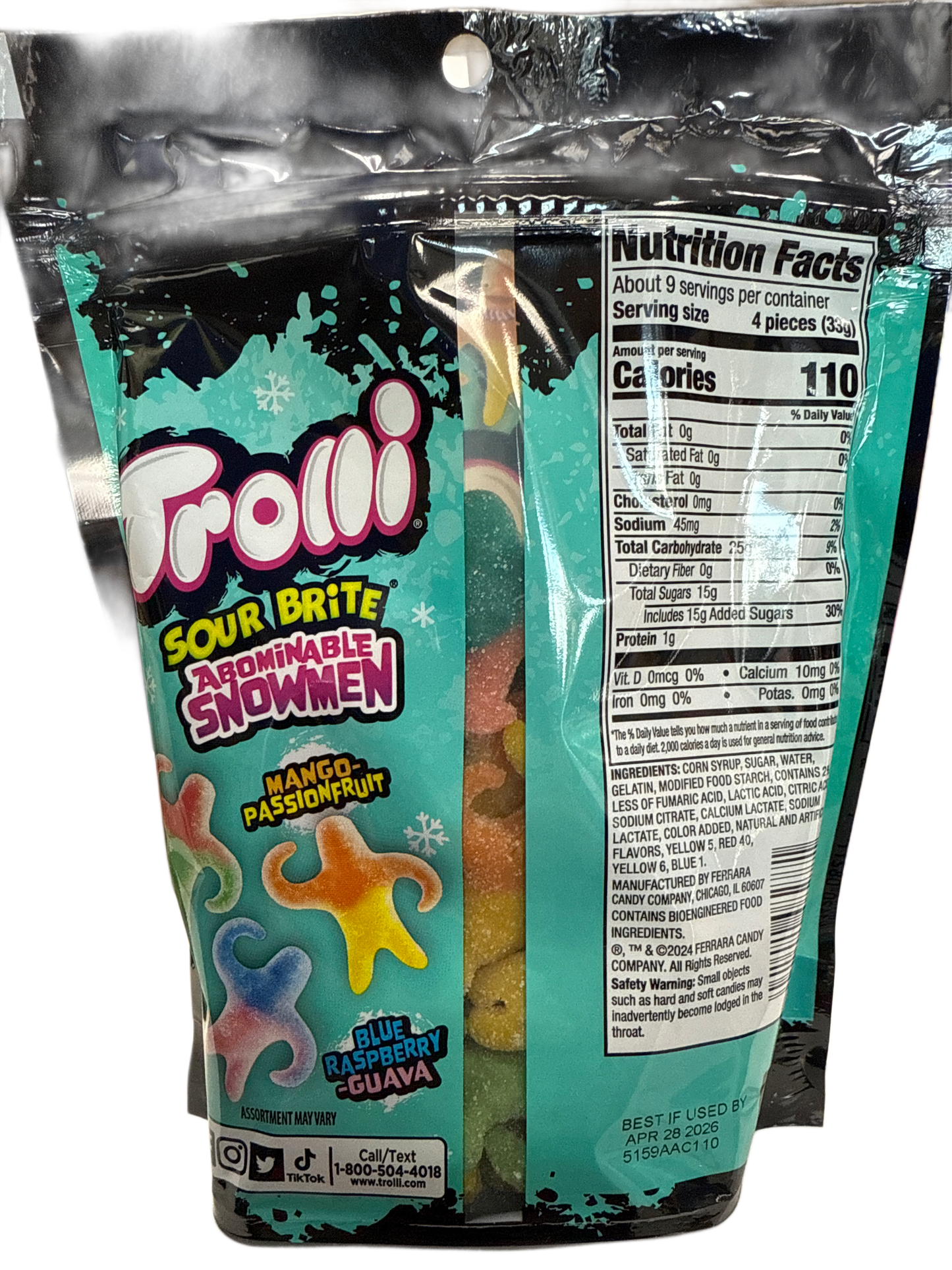 Trolli Sour Brite Christmas Abominable Snowmen Candy 283G - U.S Edition