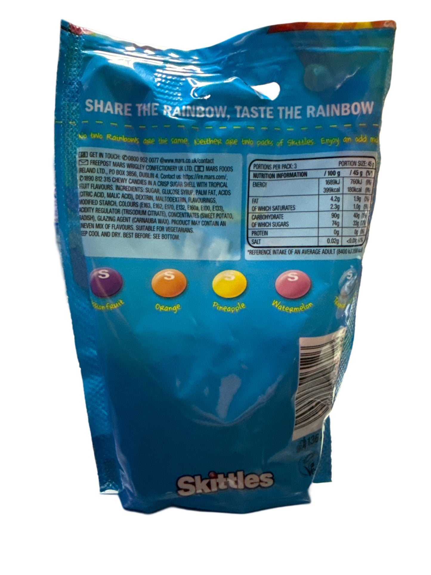 Skittles Tropical 136G - U.K Edition