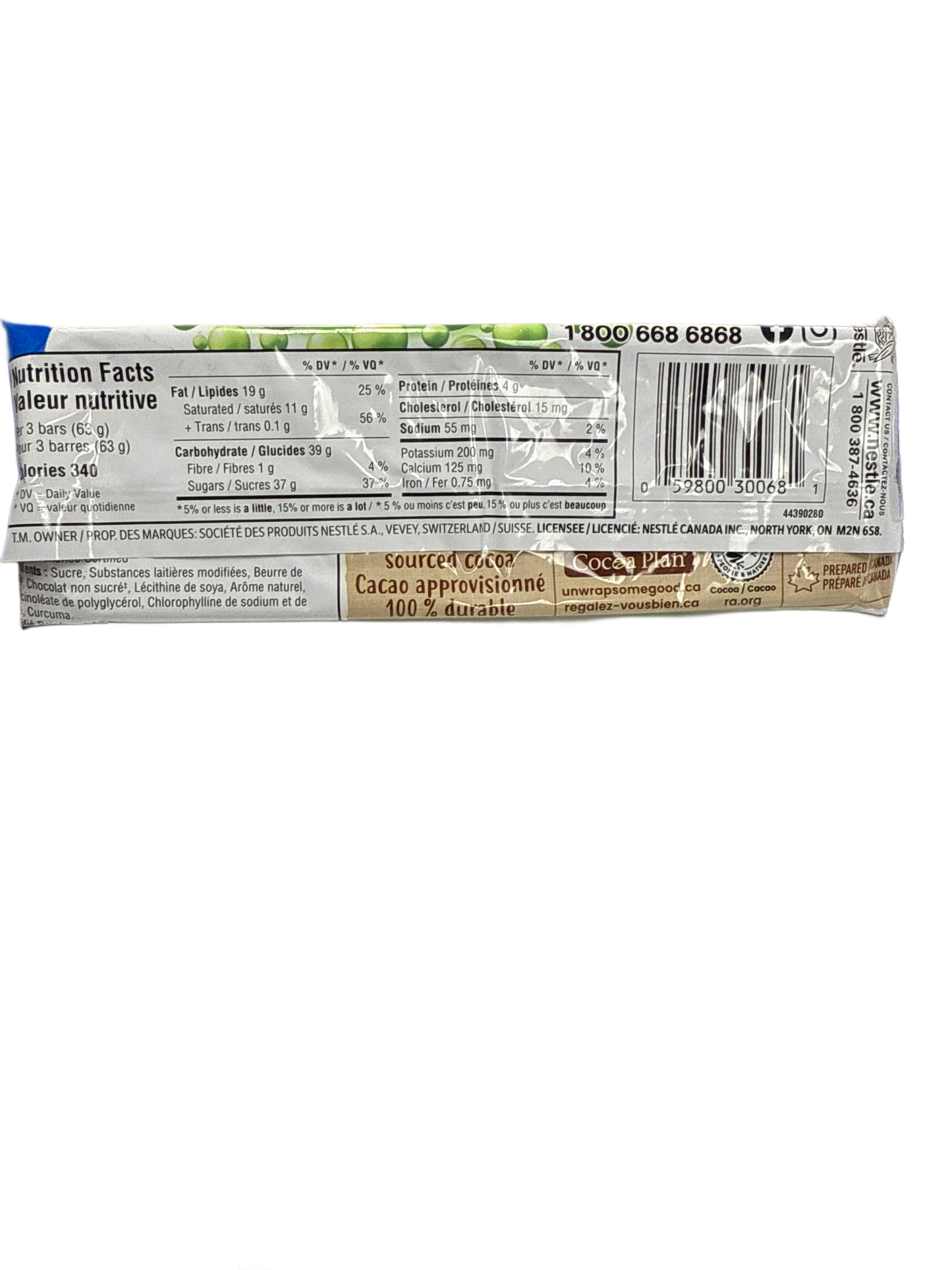 Aero King Size Chocolat à la Menthe Poivrée 63G - Édition Canadienne