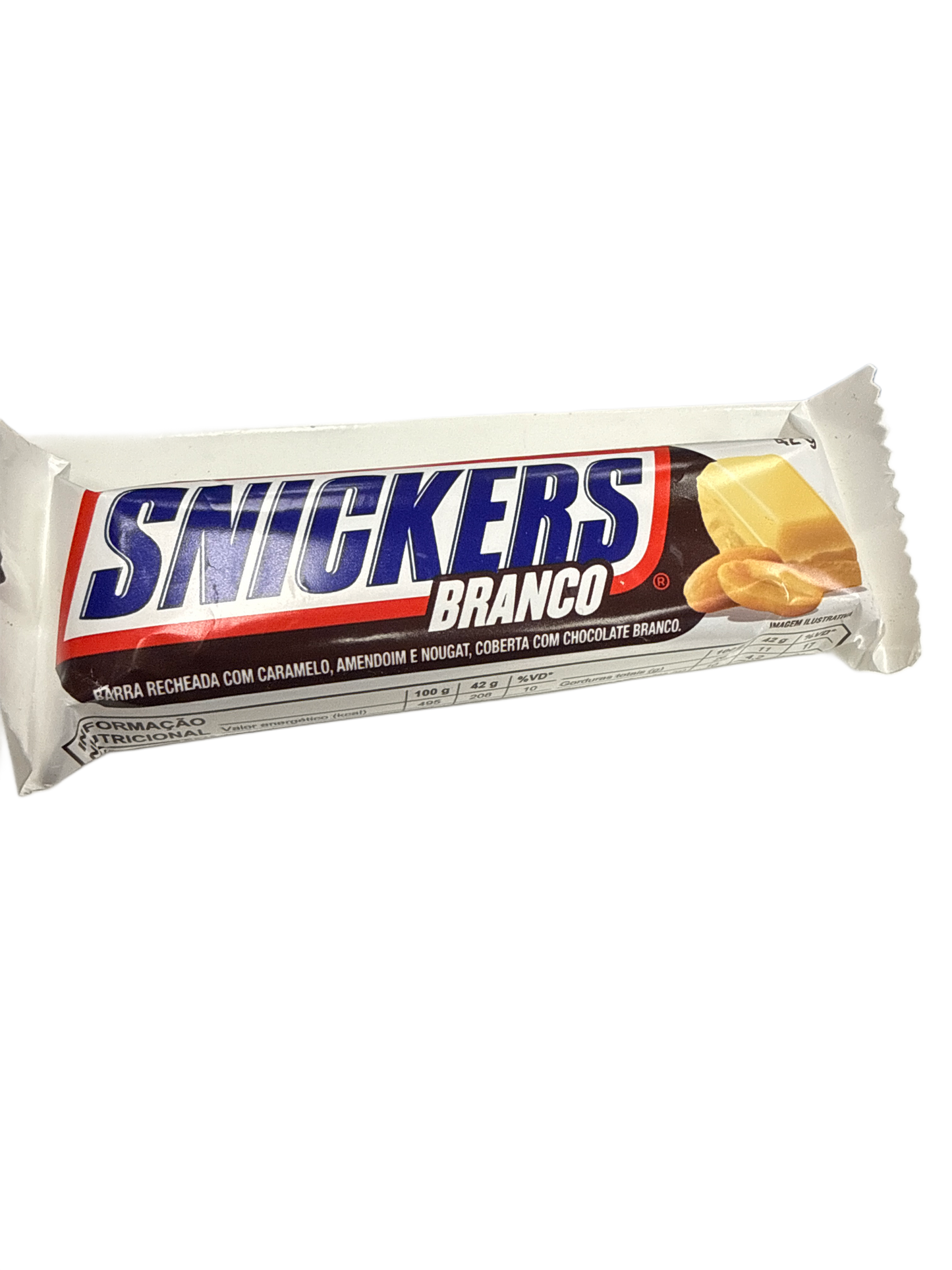 Snickers Branco White Chocolate Peanut Bar 42G - Brazilian Edition