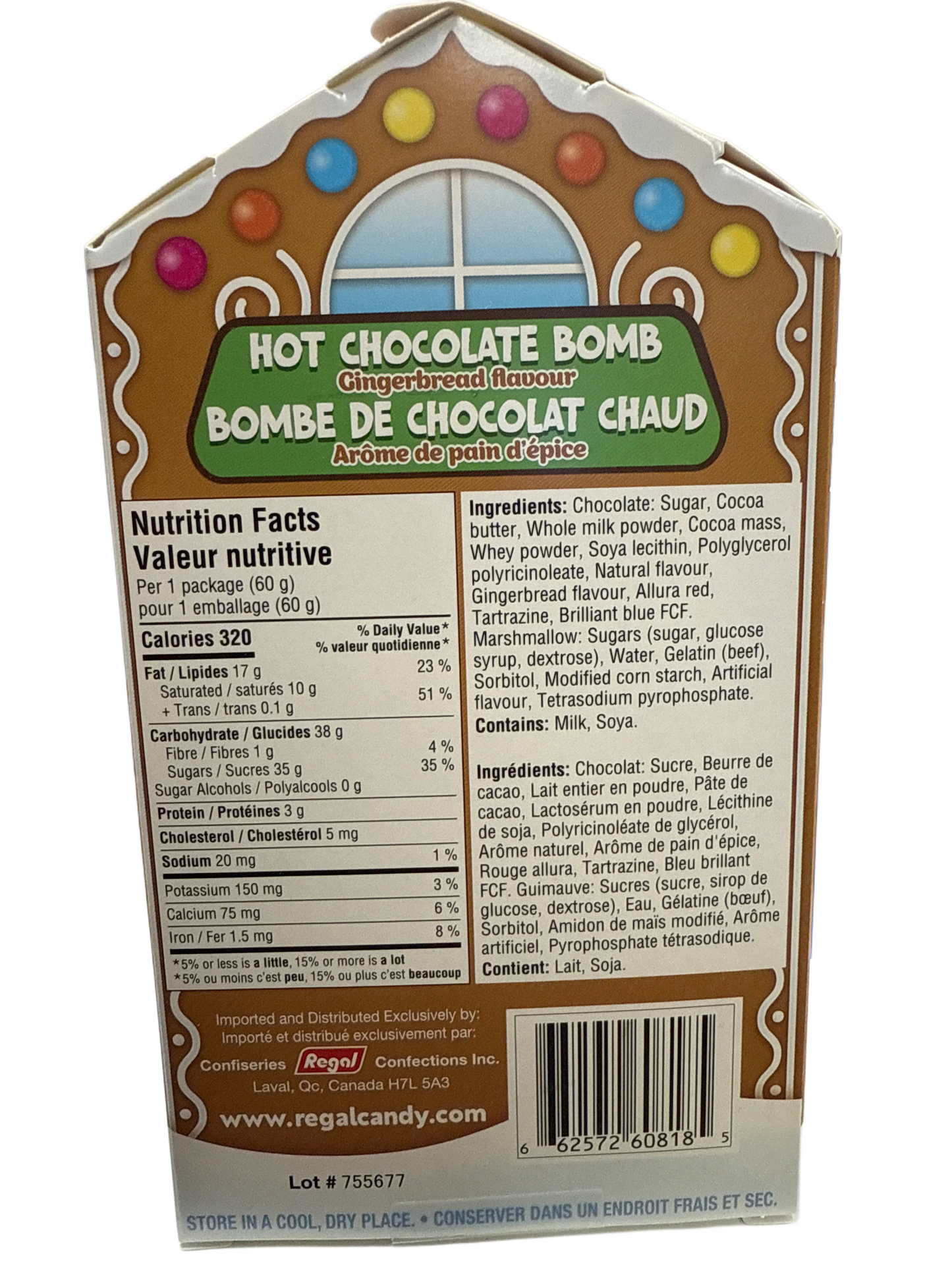 Hot Chocolate Bomb Christmas Gingerbread Flavour 60G - U.S edition