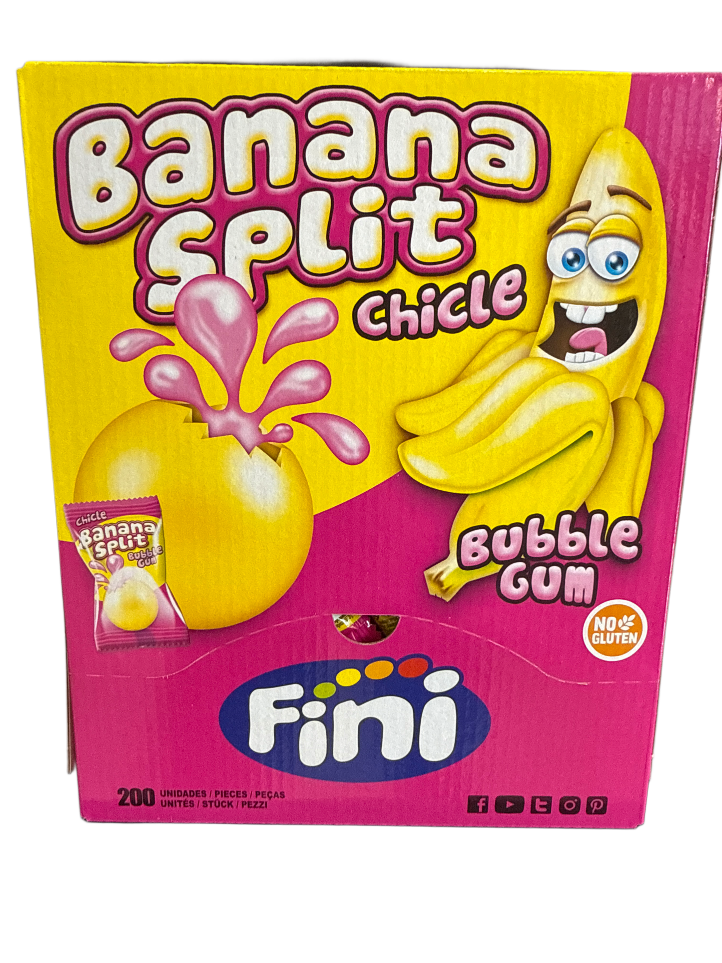 Fini Banana Split Gomma da Masticare 200 Pezzi Singolarmente Incartati - Edizione Regno Unito