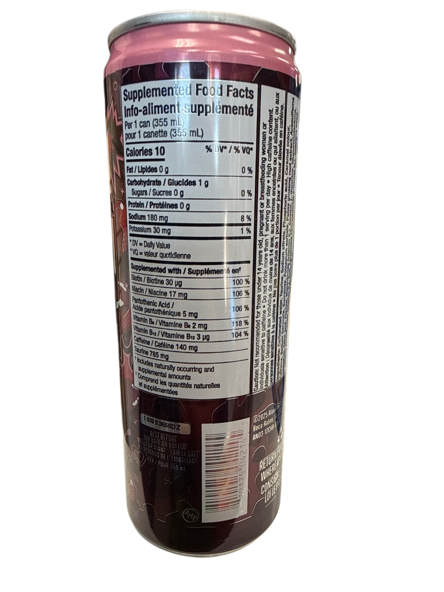 Bebida Energética Alani Nu Cereza Explosiva Sin Azúcar 355ML - Edición Canadiense