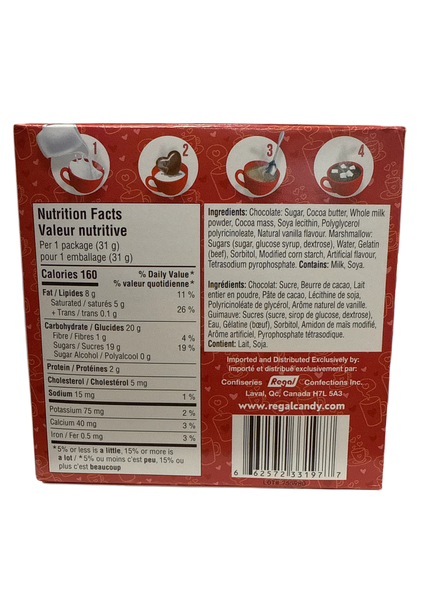 Valentines Day Hot Belgian Chocolate Bomb 31G - Canadian Edition