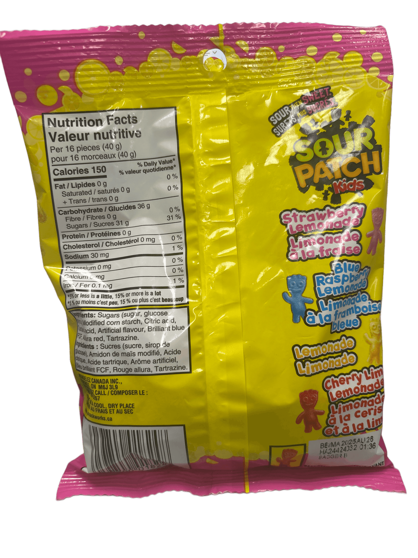 Sour Patch Kids Lemonade Candy Bag 150G - Canada Edition