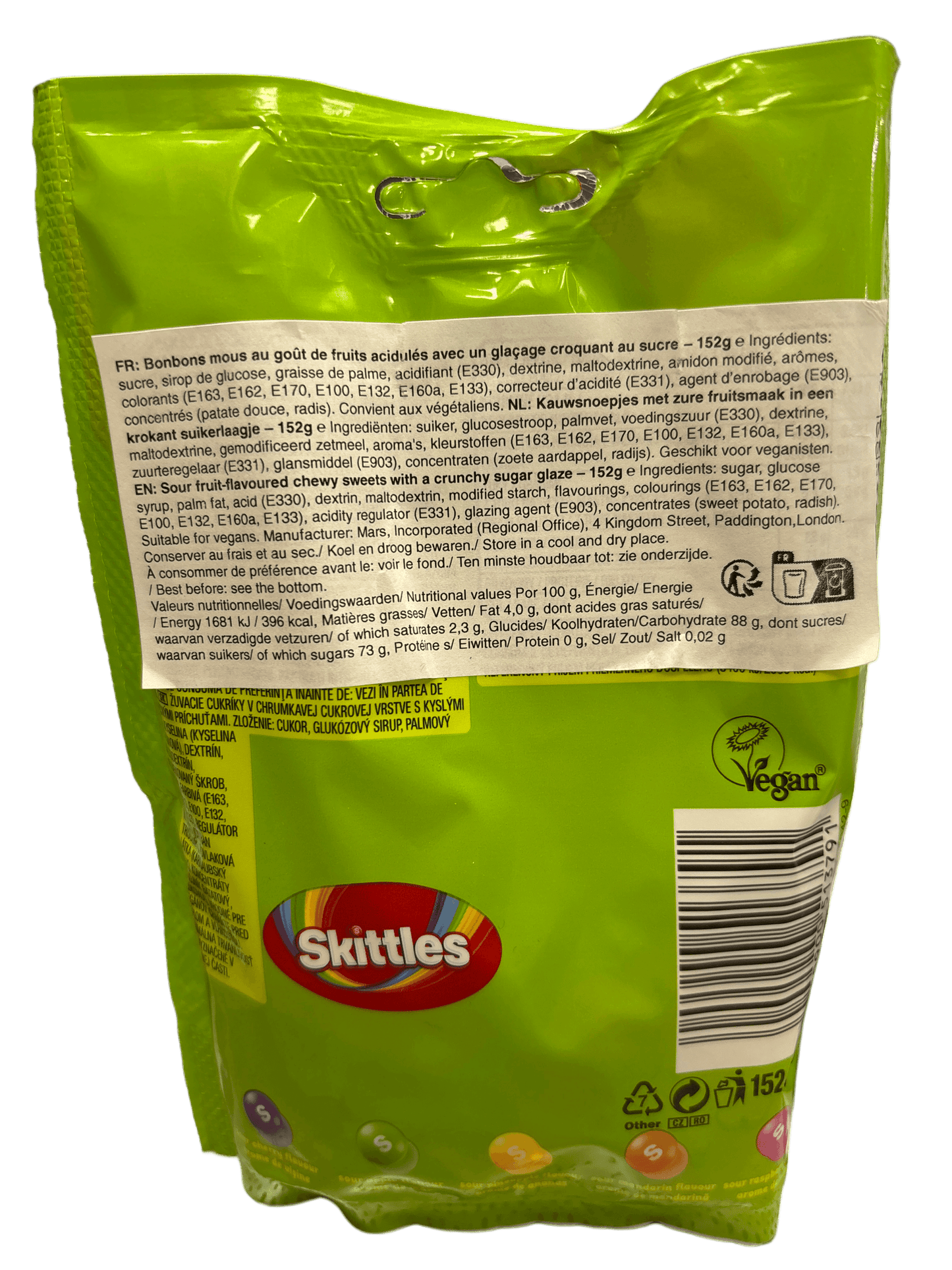 Skittles Crazy Sours Candy Bag - 152G - U.K Edition