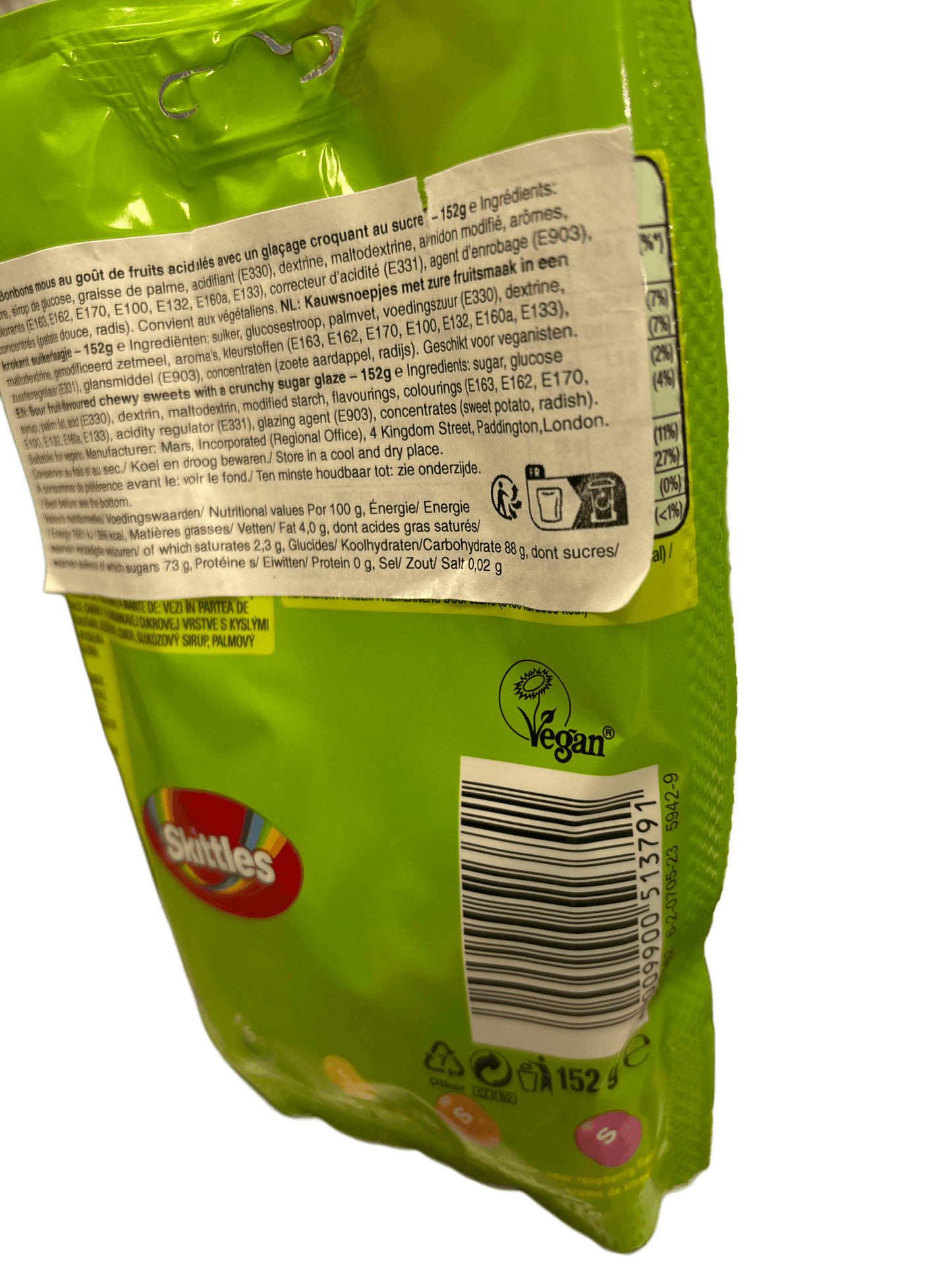 Skittles Crazy Sours Candy Bag - 152G - U.K Edition