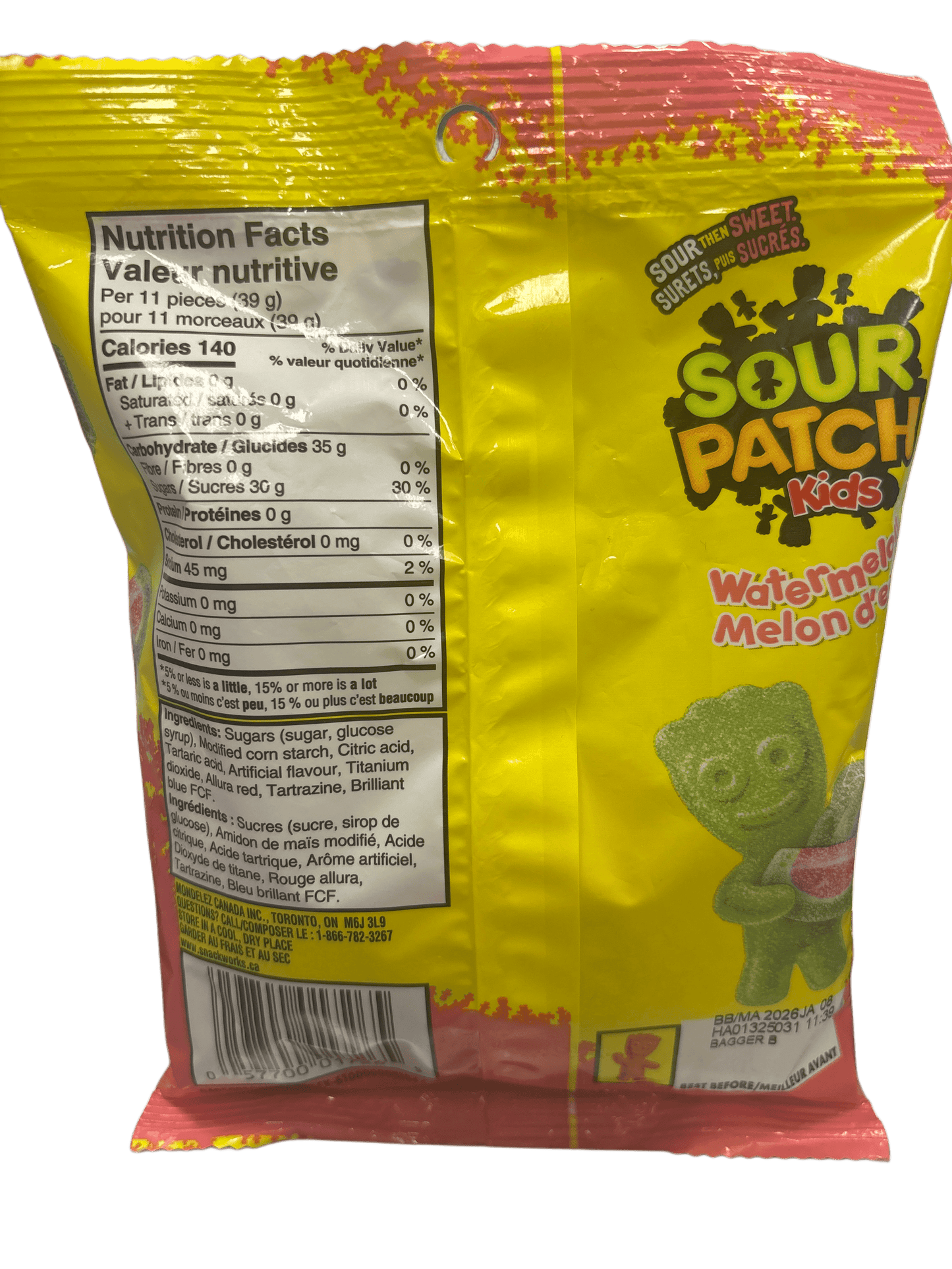 Sour Patch Kids Watermelon Candy Bag 154G - Canada Edition